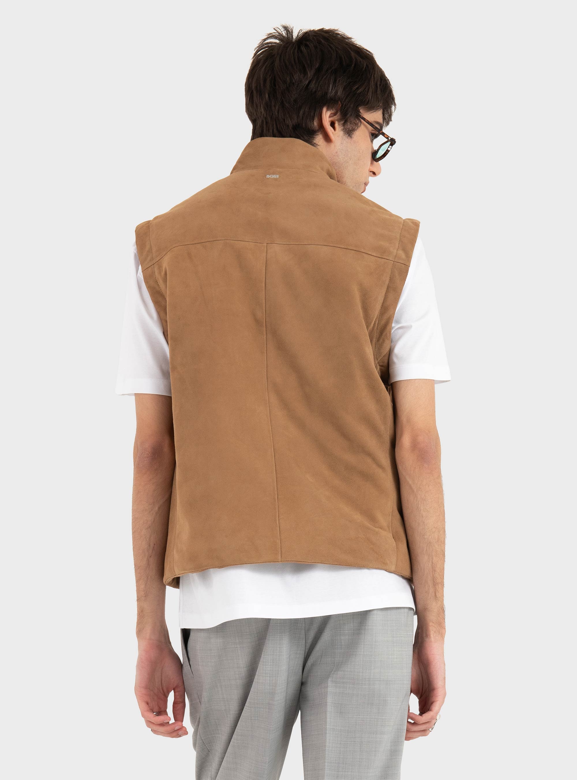 BOSS Suede Gilet H-Marens - Beige