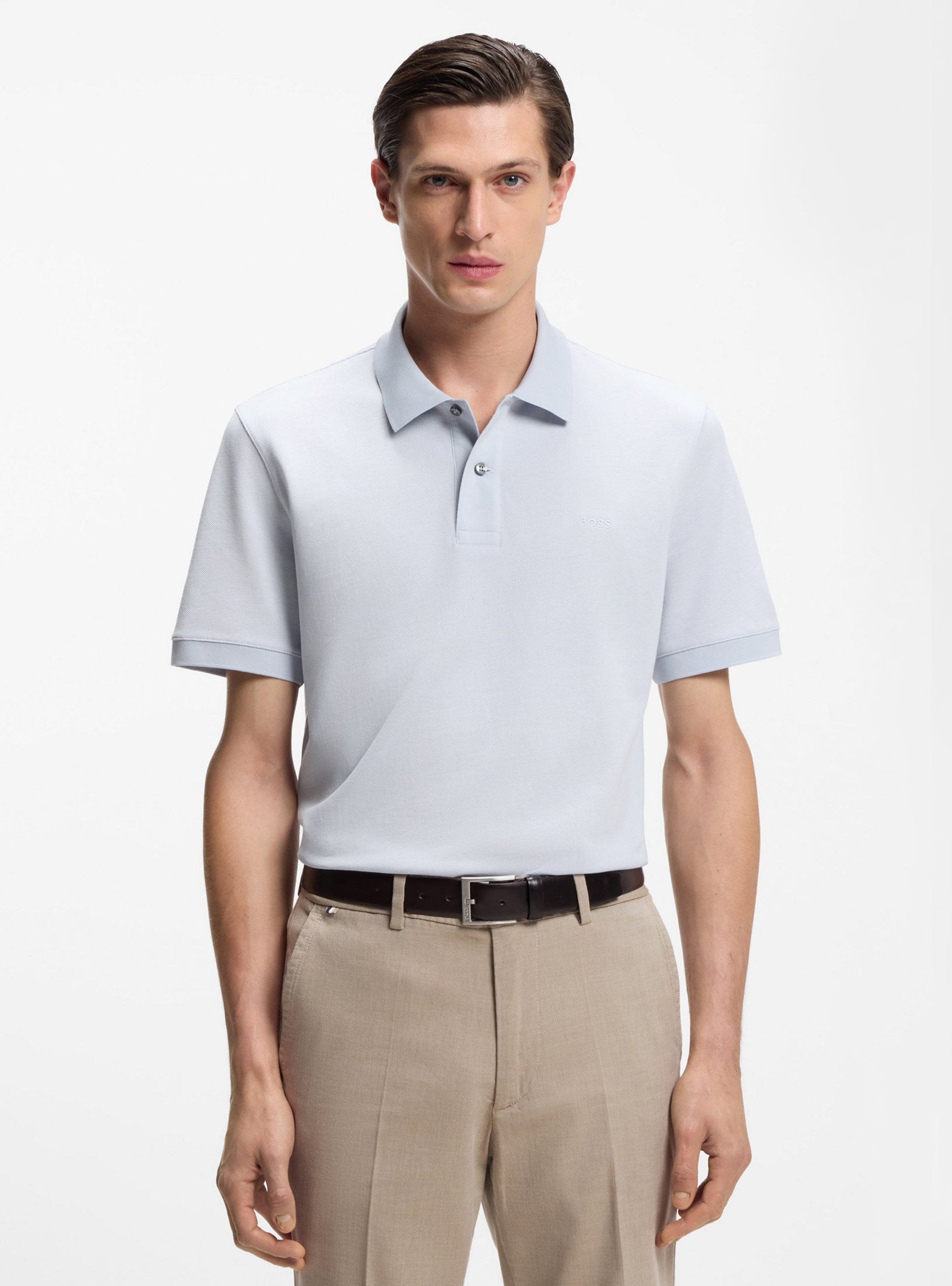 BOSS Polo Shirt In Cotton Piqué With Embroidered Logo Pallas - Purple
