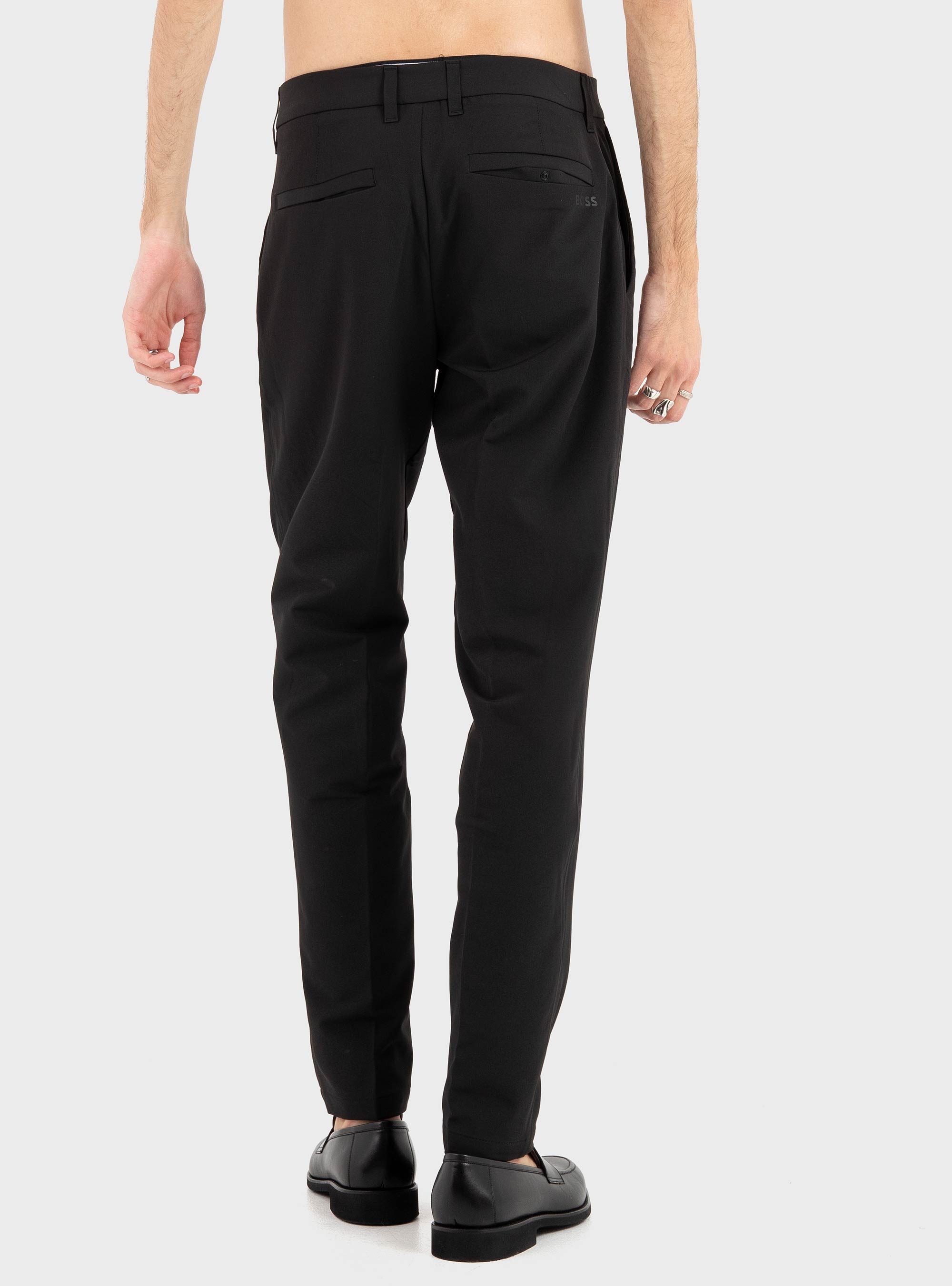 BOSS Tapered-Fit Trousers In Water-Repellent Stretch Fabric TR_Commuter-Tapered - Black