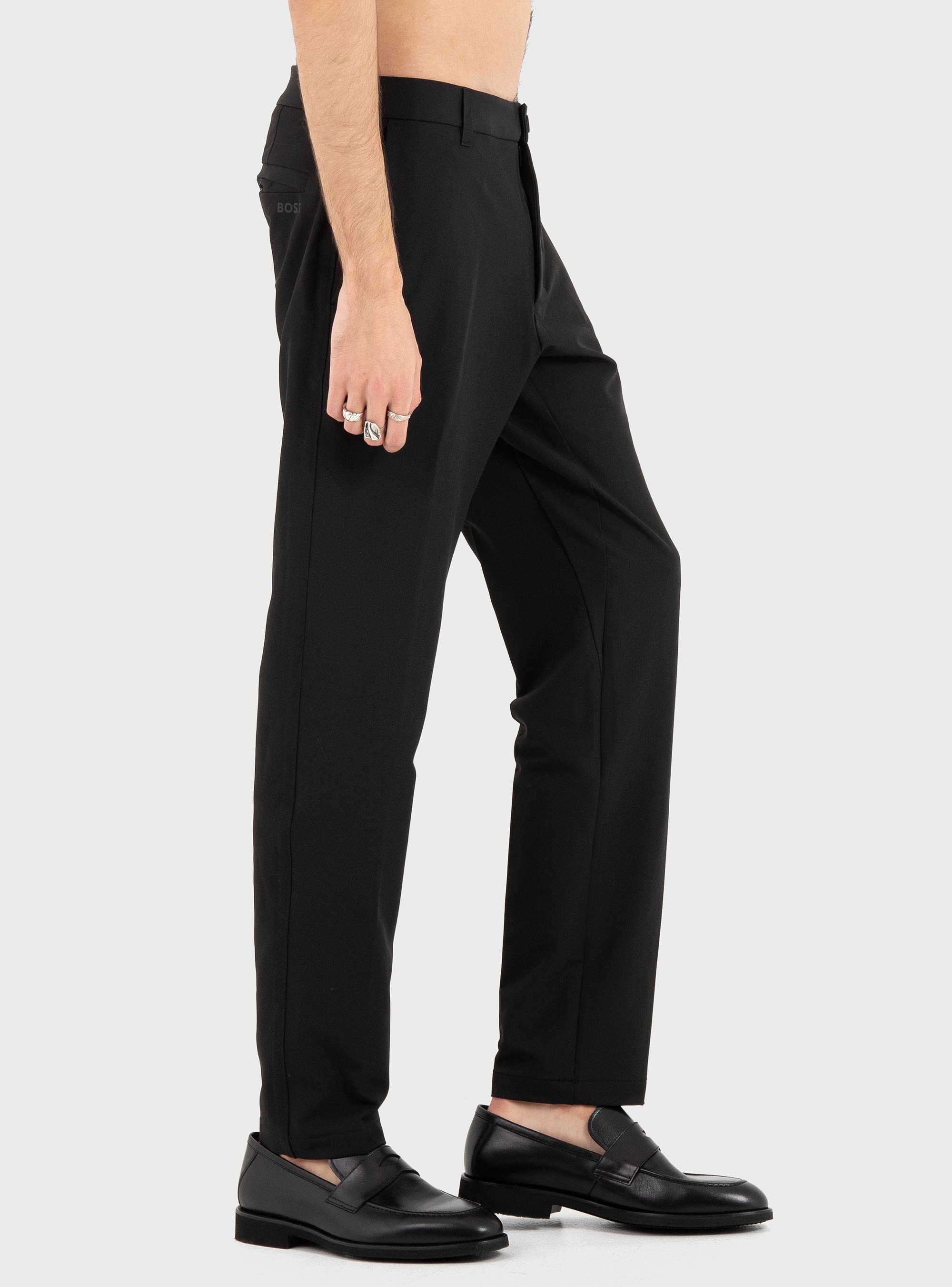 BOSS Tapered-Fit Trousers In Water-Repellent Stretch Fabric TR_Commuter-Tapered - Black