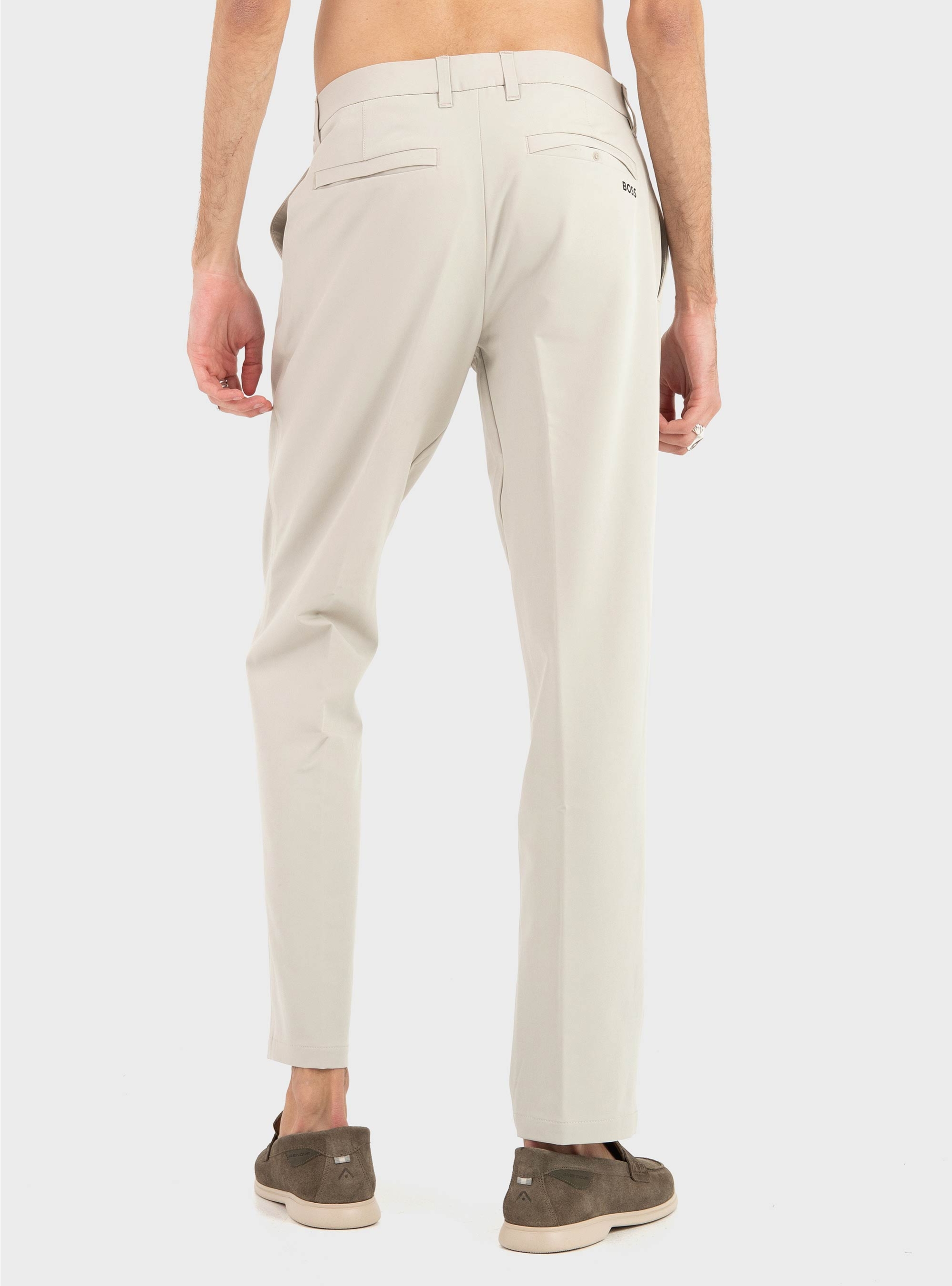 BOSS Tapered-Fit Trousers In Water-Repellent Stretch Fabric TR_Commuter-Tapered - Ecru