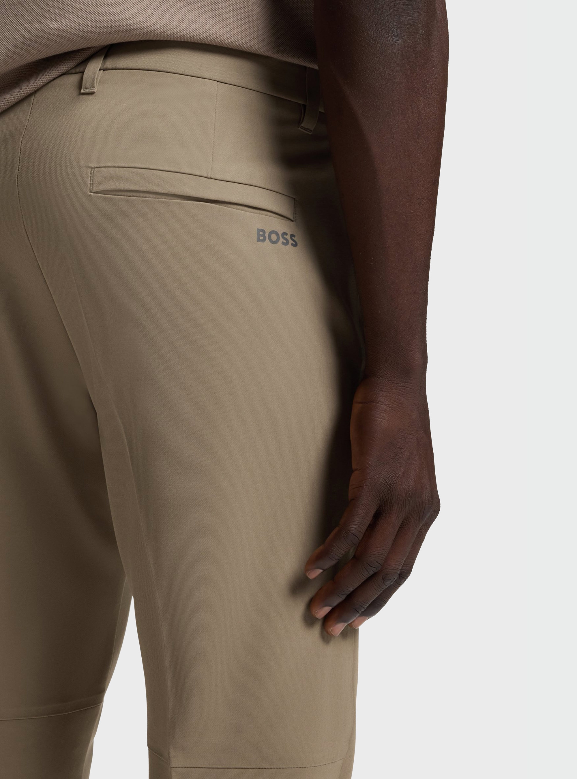 BOSS Regular-Fit Trousers In Water-Repellent Stretch Fabric  T_Commuter-Slim - Light Green