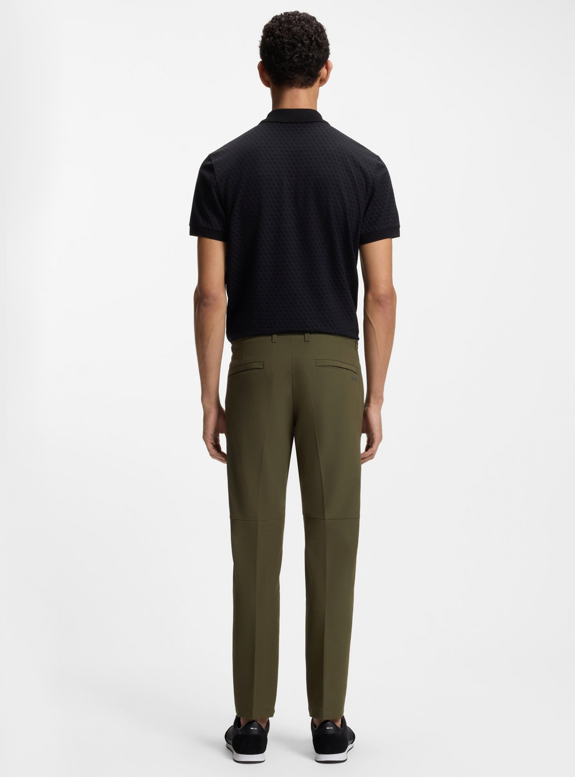 BOSS Regular-Fit Trousers In Water-Repellent Stretch Fabric  T_Commuter-Slim - Light Olive