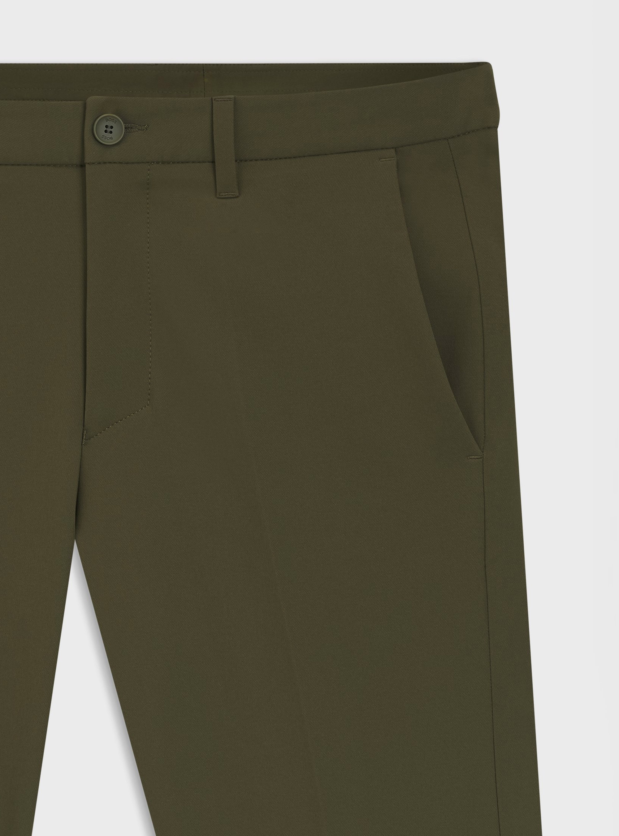 BOSS Regular-Fit Trousers In Water-Repellent Stretch Fabric  T_Commuter-Slim - Light Olive