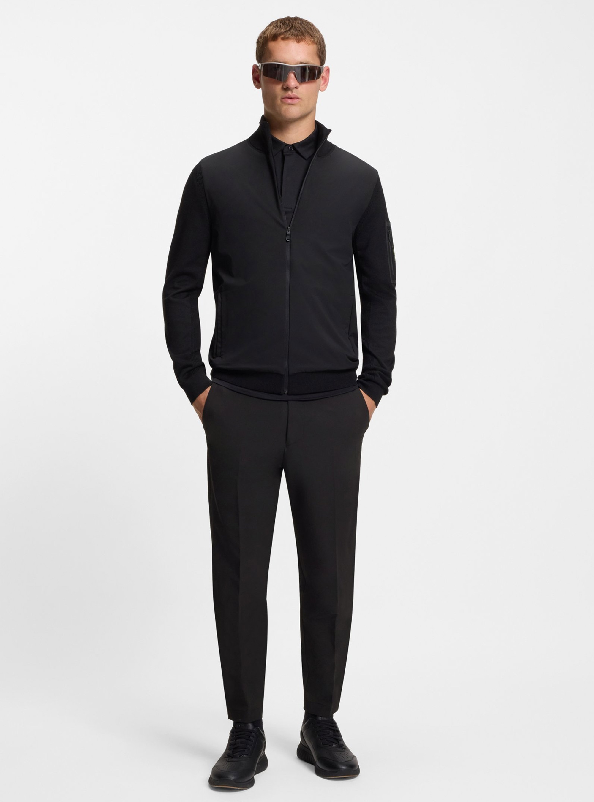 BOSS Tapered-Fit Trousers With Water-Repellent Finish T_Convert - Black
