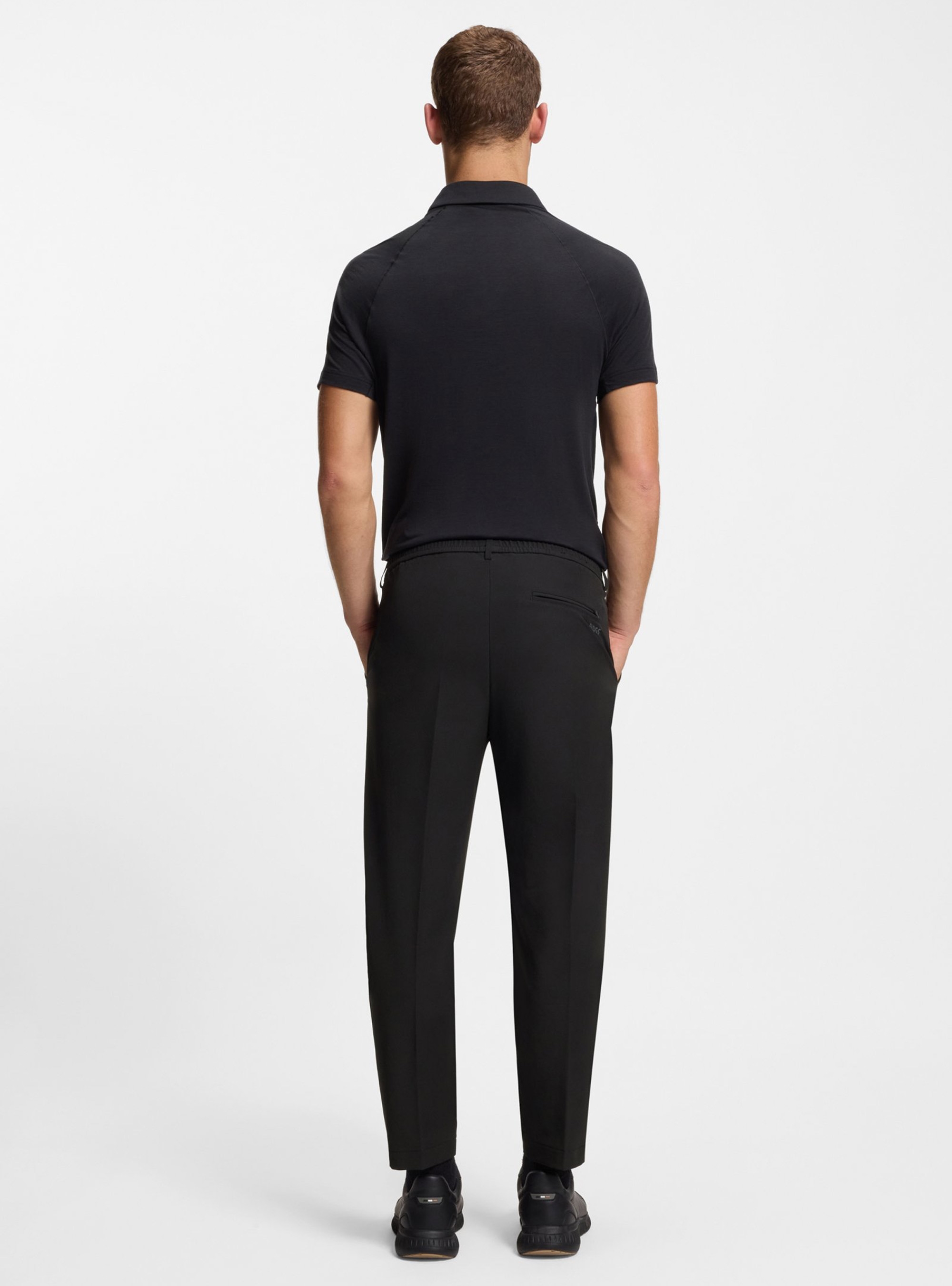 BOSS Tapered-Fit Trousers With Water-Repellent Finish T_Convert - Black