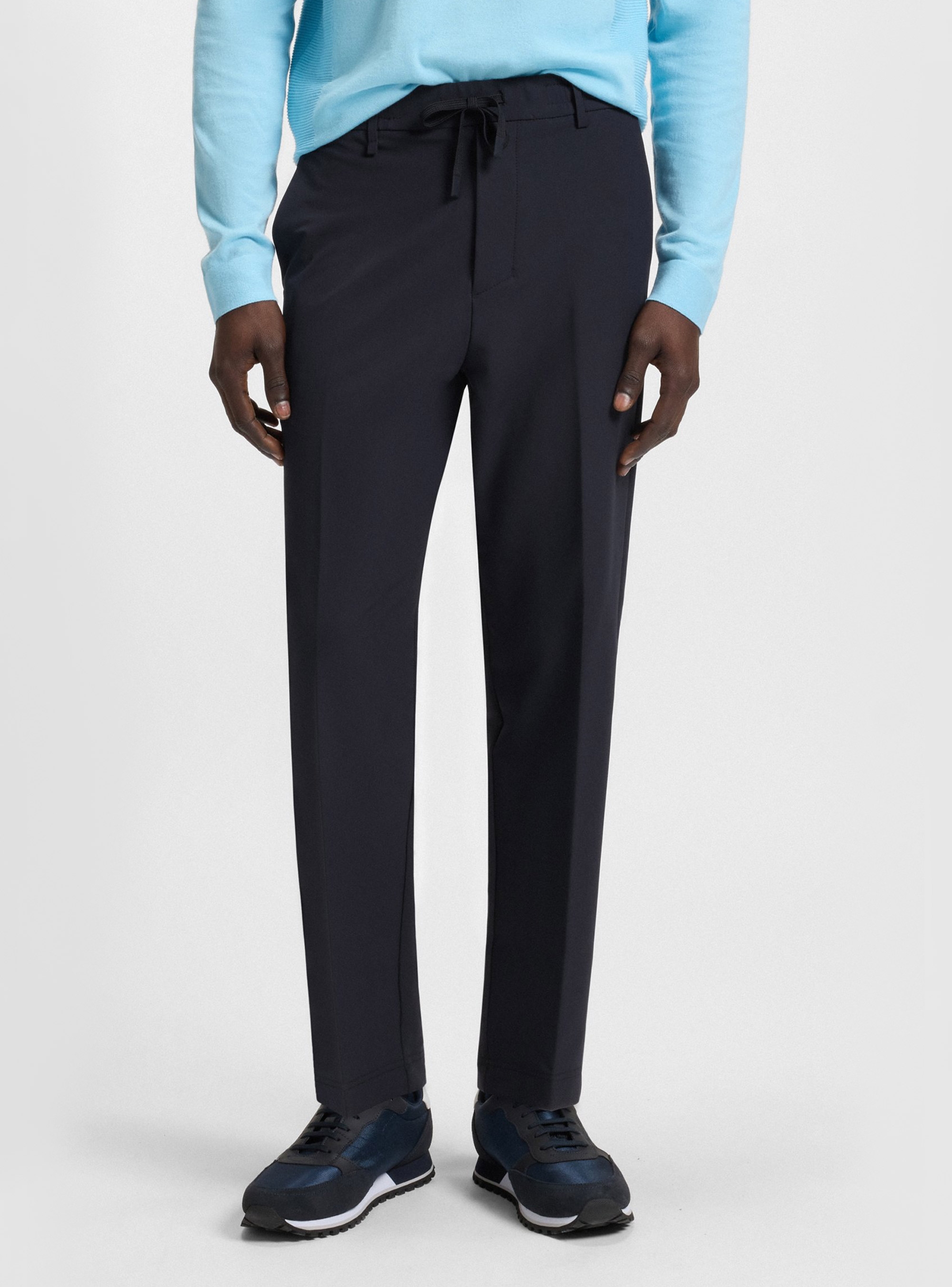 BOSS Tapered-Fit Trousers With Water-Repellent Finish T_Convert - Dark Blue