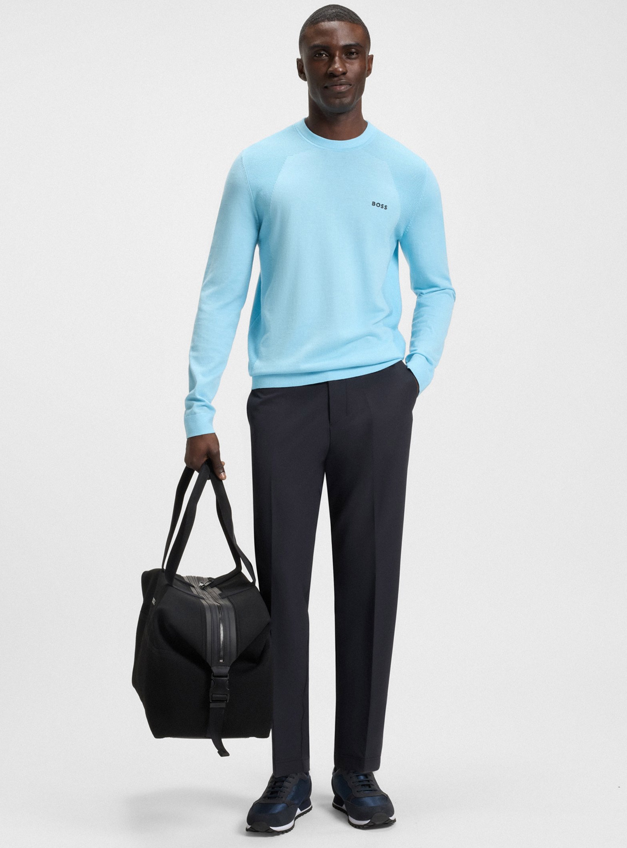 BOSS Tapered-Fit Trousers With Water-Repellent Finish T_Convert - Dark Blue