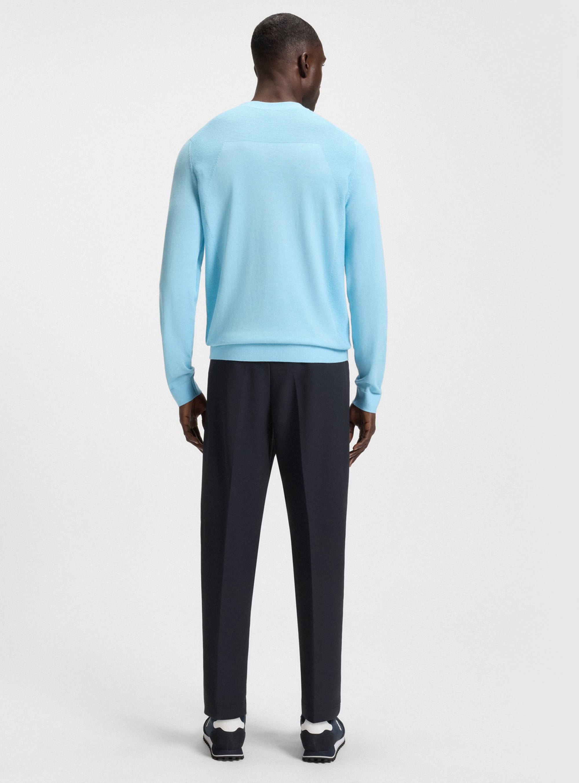 BOSS Tapered-Fit Trousers With Water-Repellent Finish T_Convert - Dark Blue