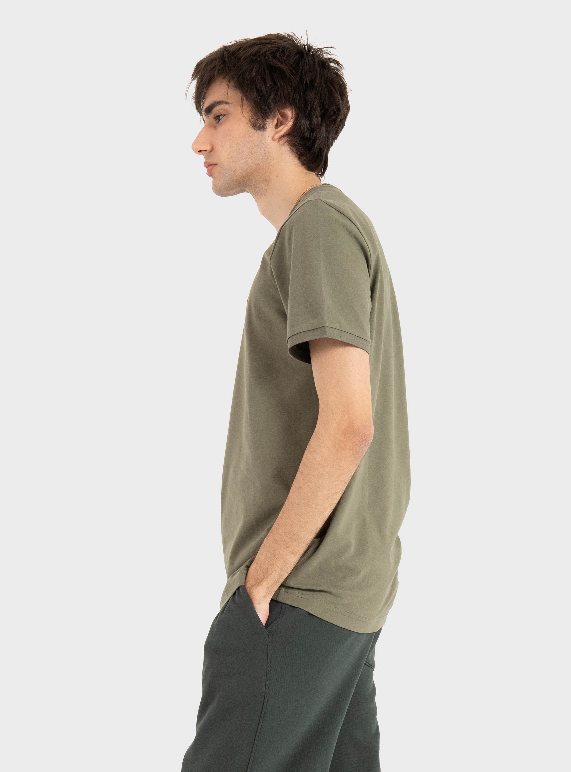 BOSS Stretch-Cotton T-Shirt With Stripes And Logo  Taul - Olive 