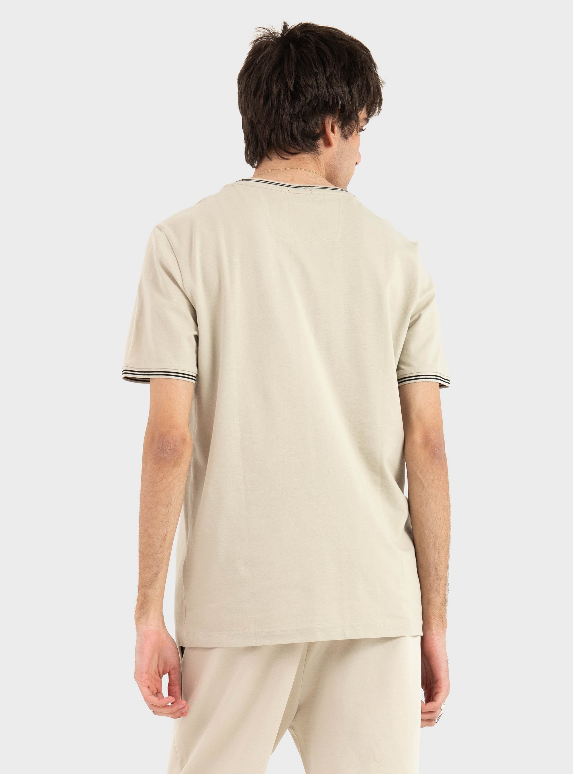 BOSS Stretch-Cotton T-Shirt With Stripes And Logo  Taul - Light Beige
