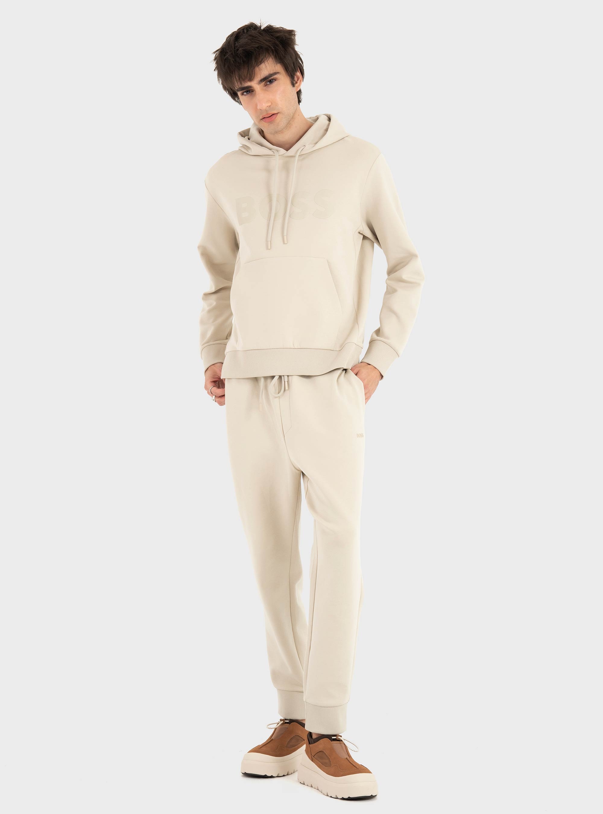 BOSS Logo Hoodie Soody - Light Beige