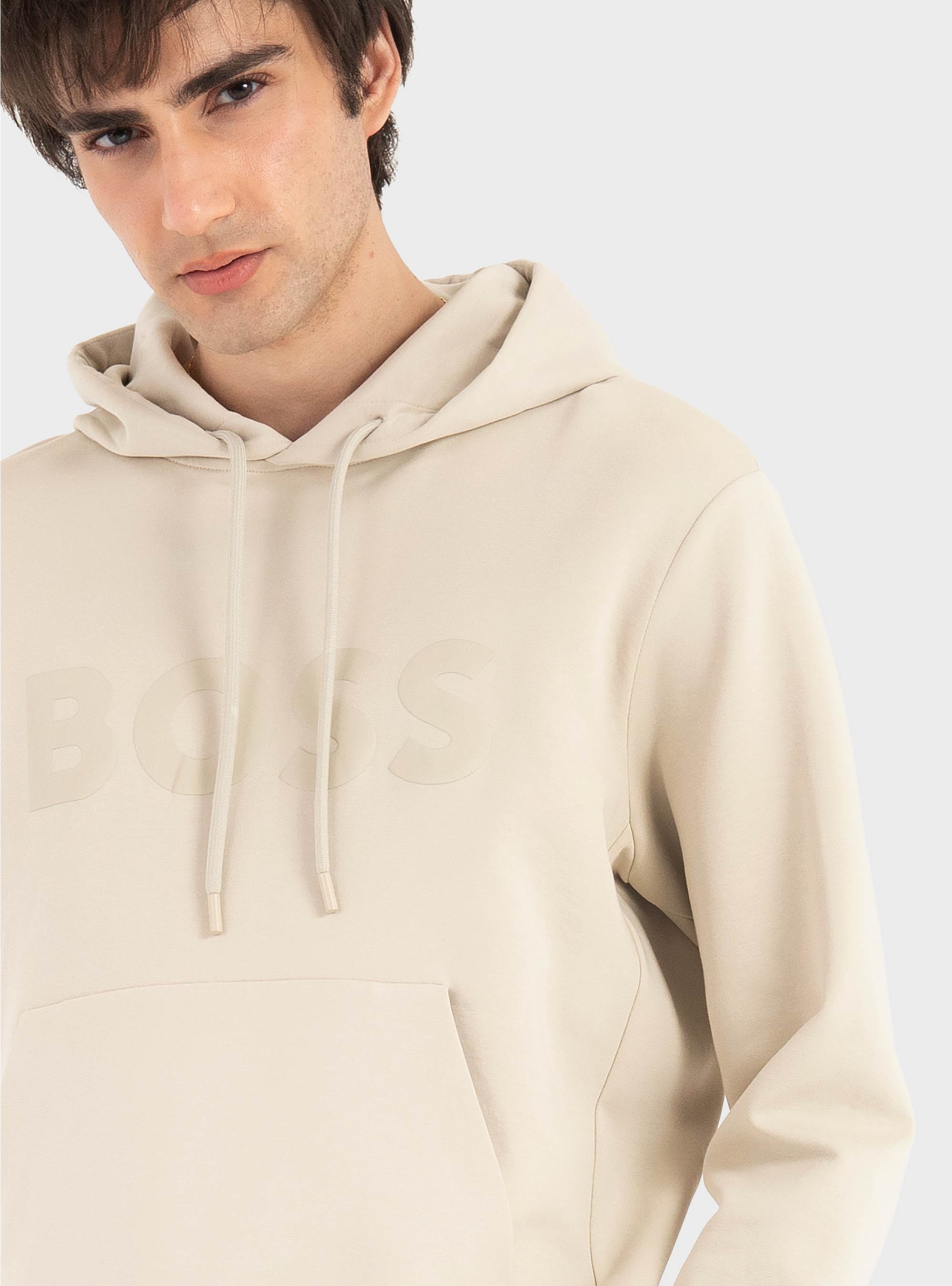 BOSS Logo Hoodie Soody - Light Beige