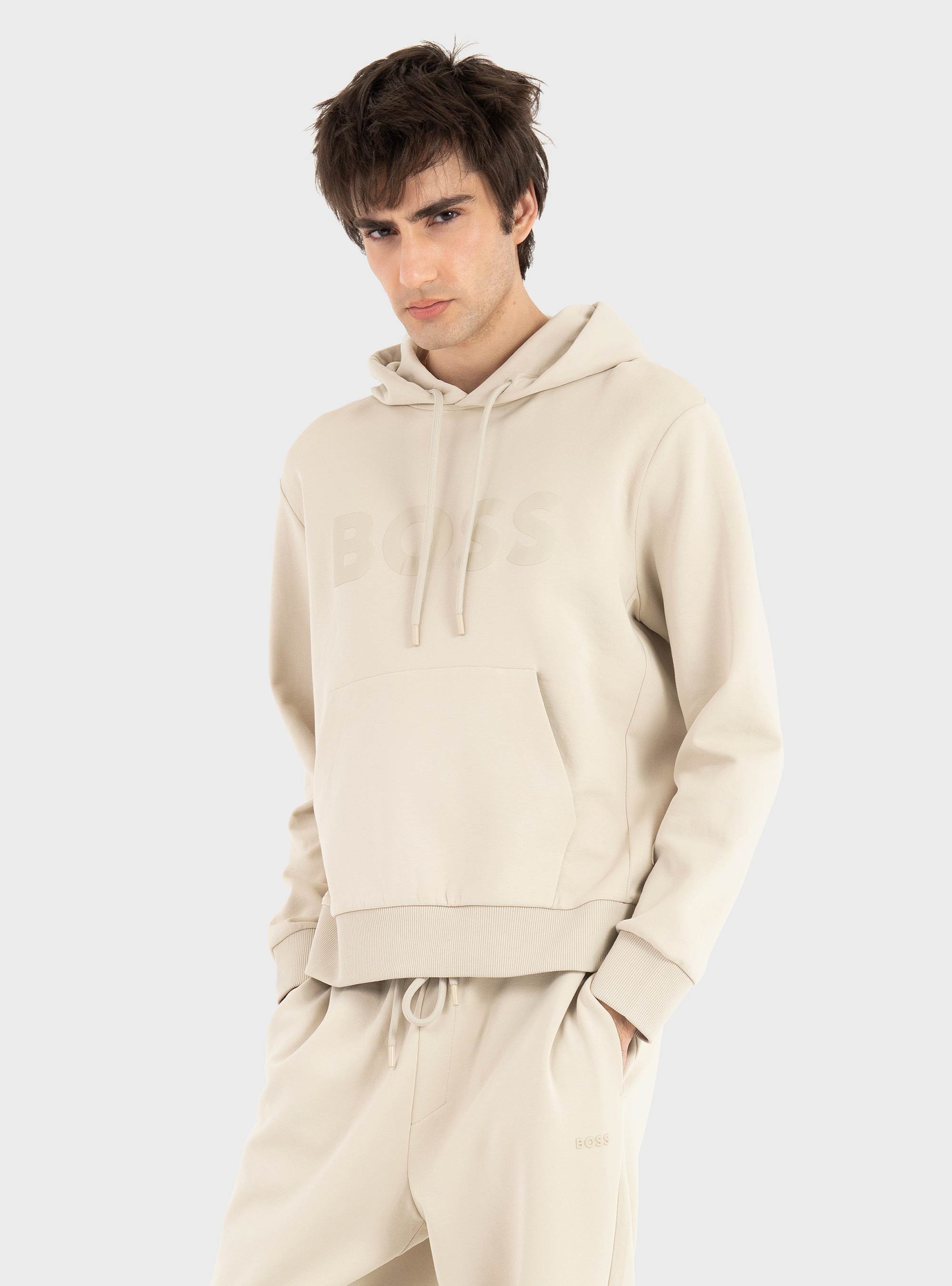 BOSS Logo Hoodie Soody - Light Beige