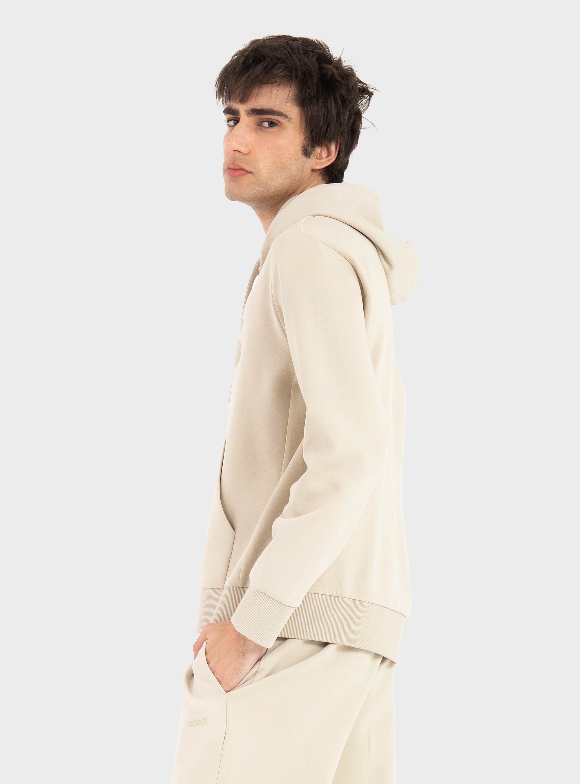 BOSS Logo Hoodie Soody - Light Beige