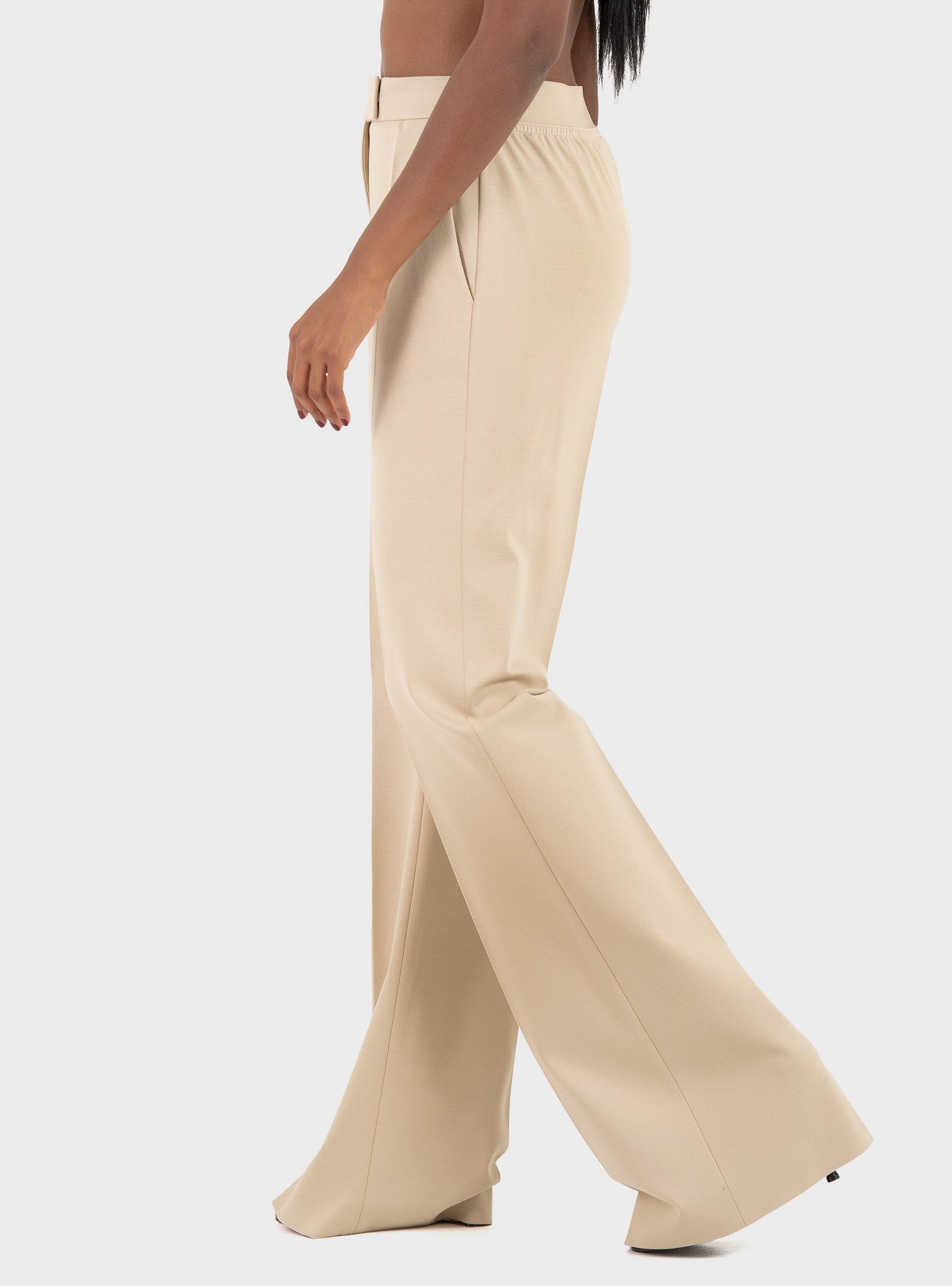 BOSS Relaxed-Fit Trousers In Stretch Jersey Talia4 - Beige