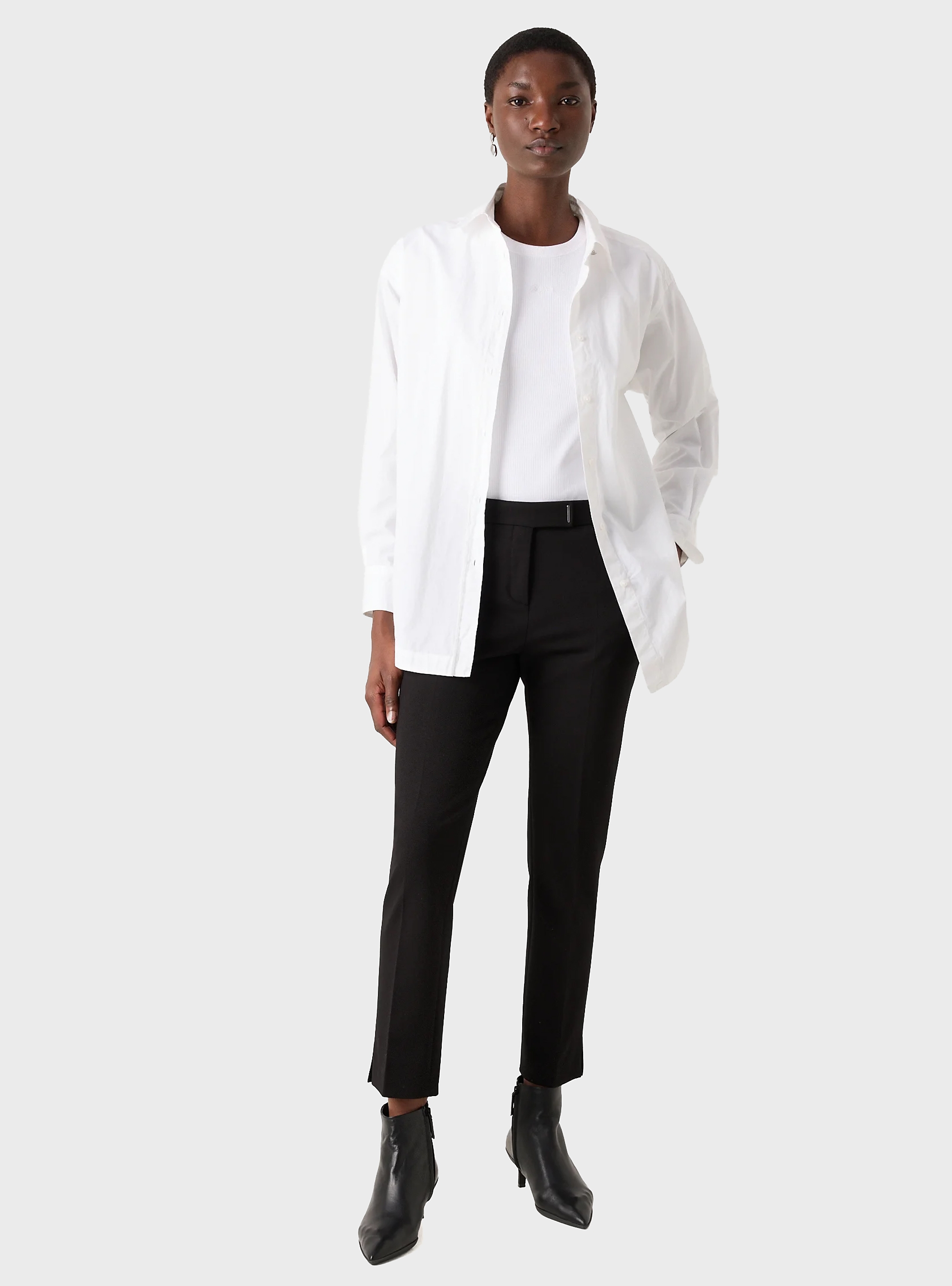 BOSS Slim-Fit Trousers In Stretch Jersey Tapria-Crop - Black