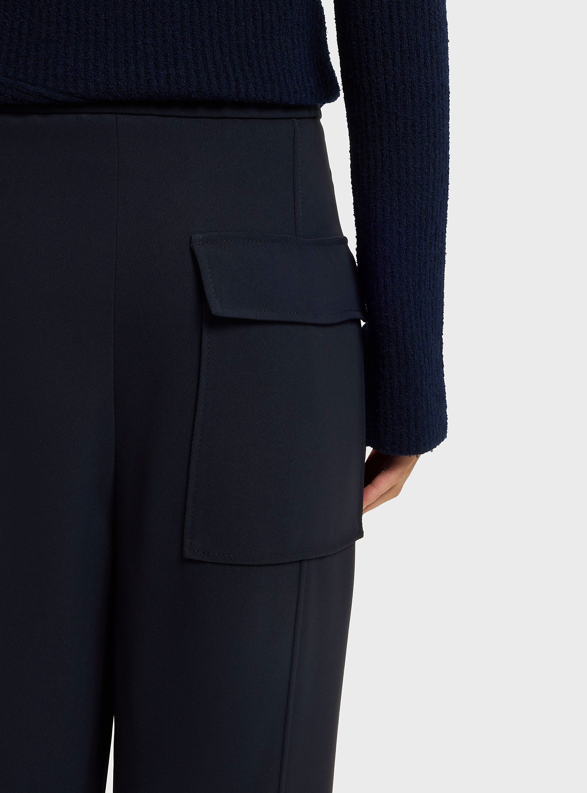 BOSS Relaxed-Fit Trousers In Wrinkle-Resistant Crepe Tolda - Dark Blue