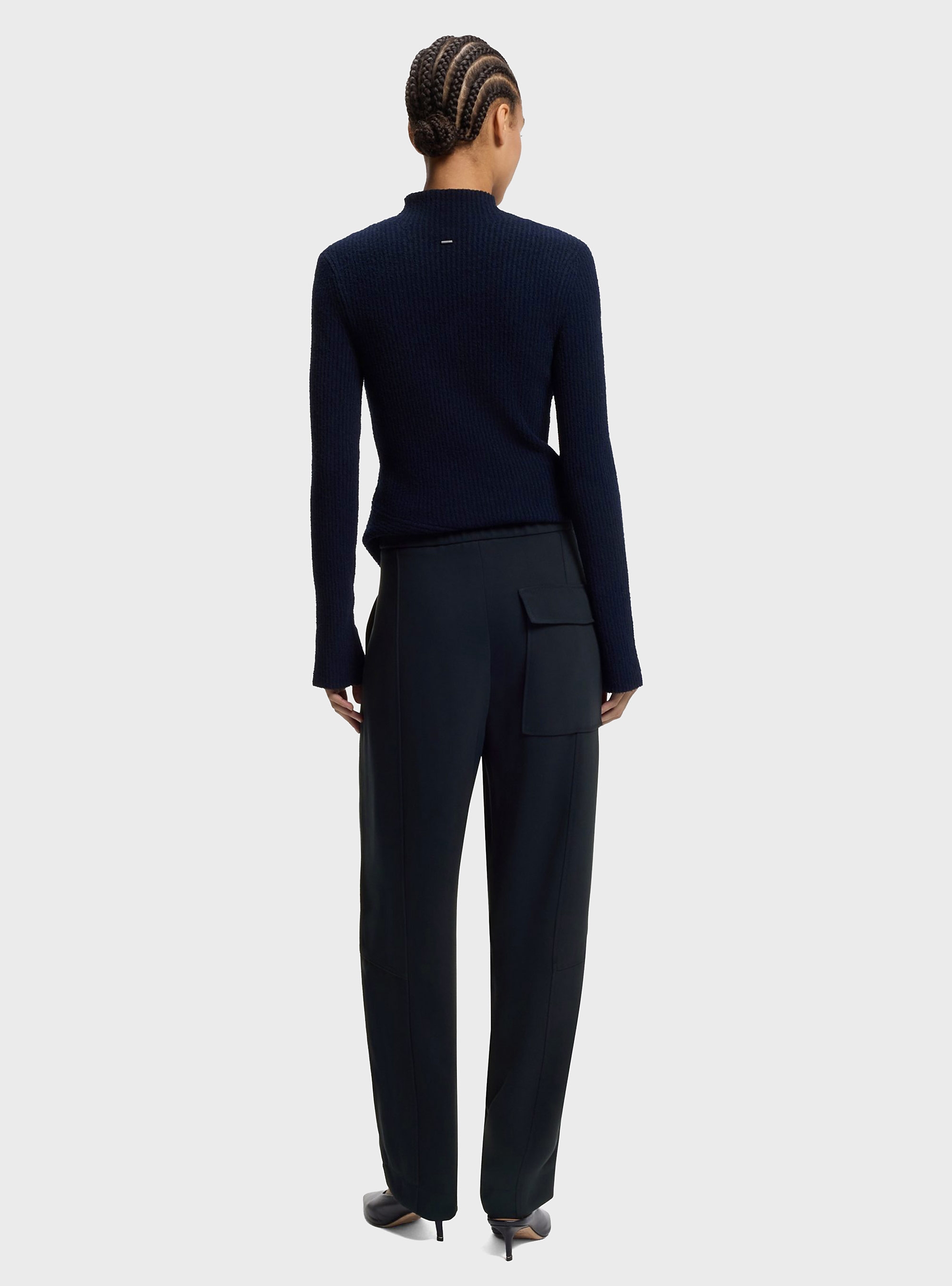 BOSS Relaxed-Fit Trousers In Wrinkle-Resistant Crepe Tolda - Dark Blue
