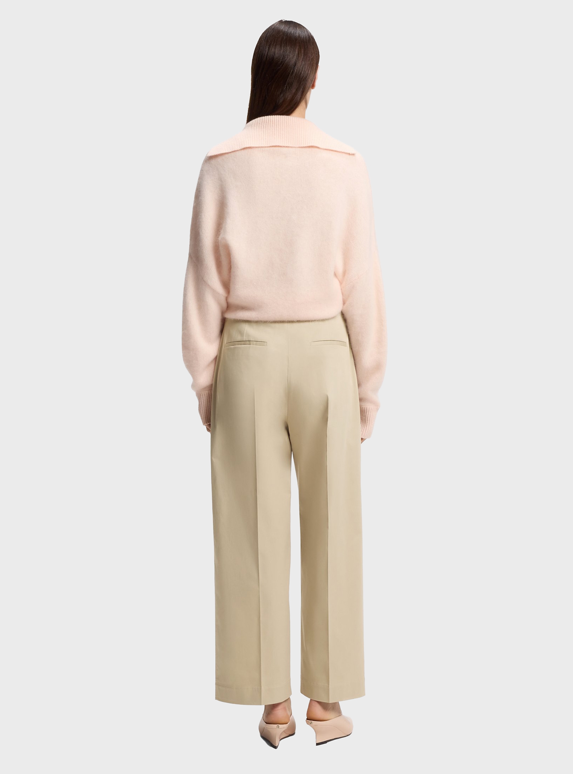 BOSS Relaxed-Fit Culottes In Stretch Cotton Tulotta - Beige