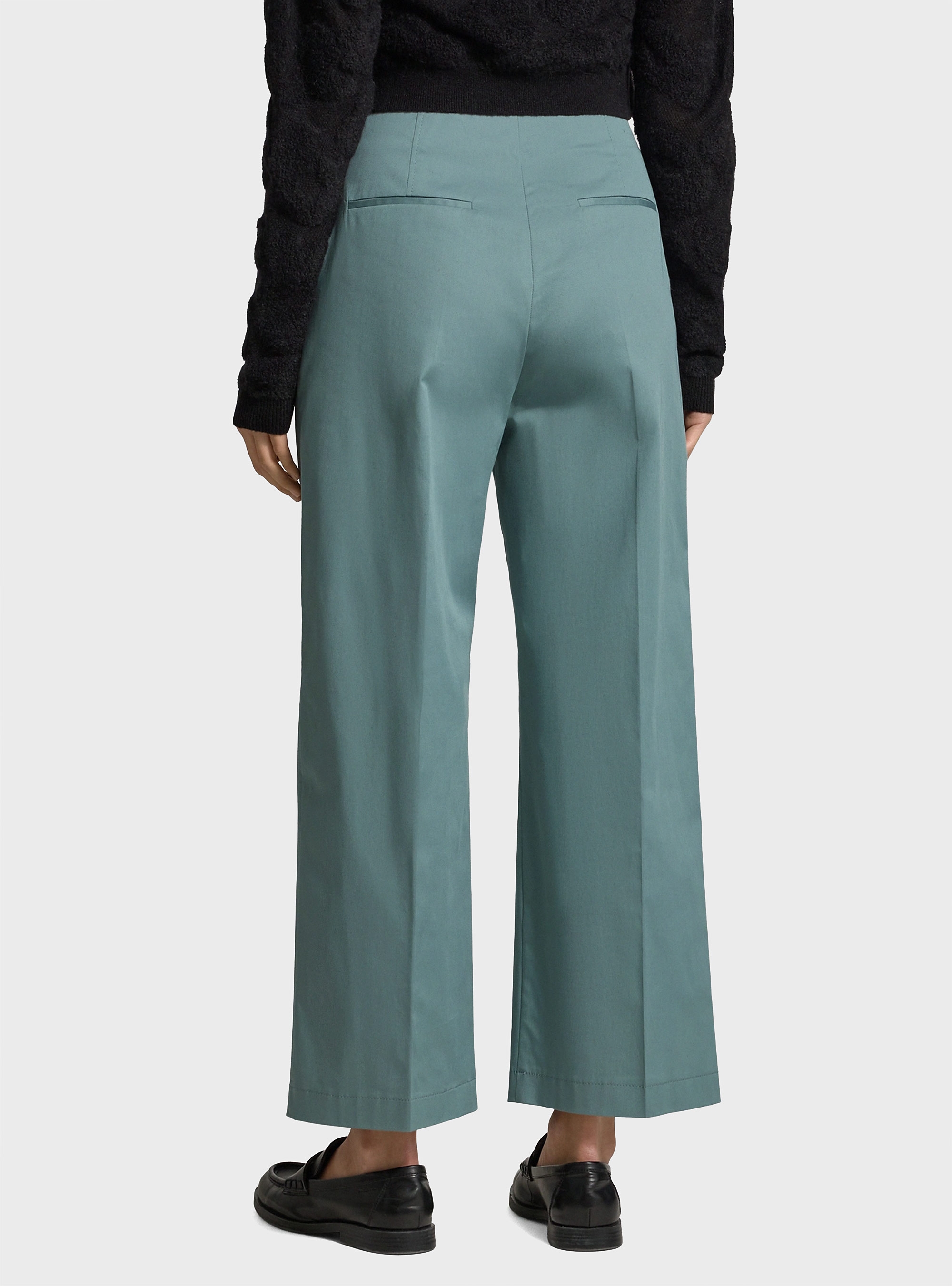 BOSS Relaxed-Fit Culottes In Stretch Cotton Tulotta - Petrol