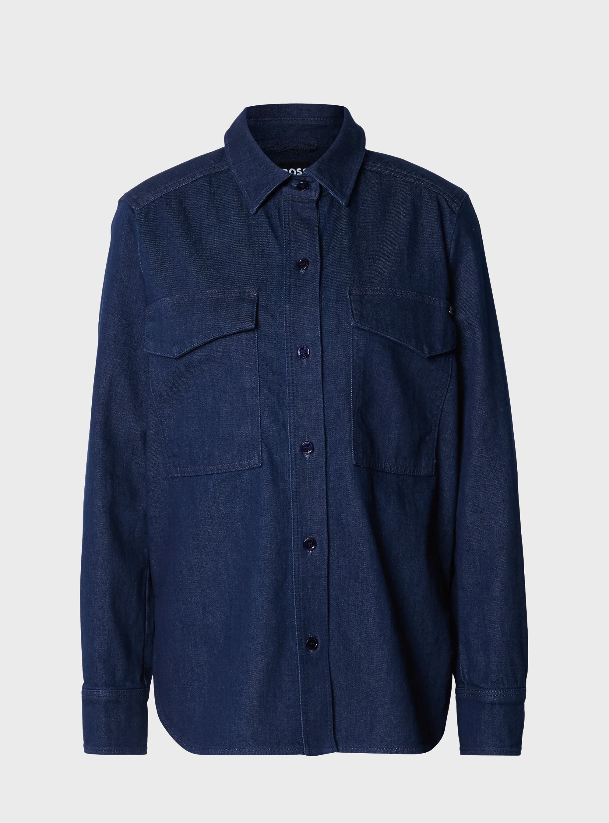 BOSS Regular Fit Shirt In Italian Stretch Denim ALOSYNE - Dark Blue