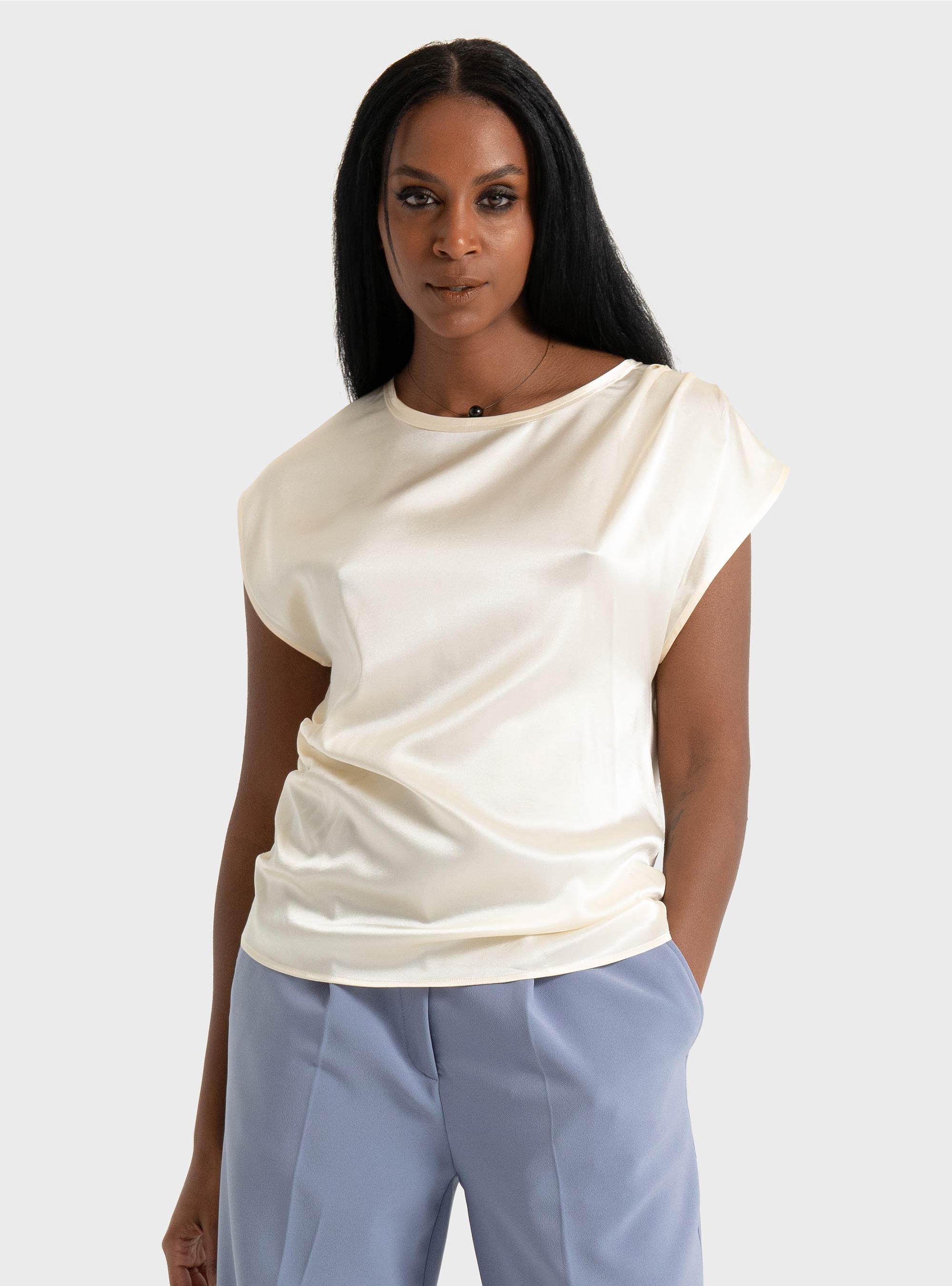 BOSS Slim Fit Top Etoga - Off White