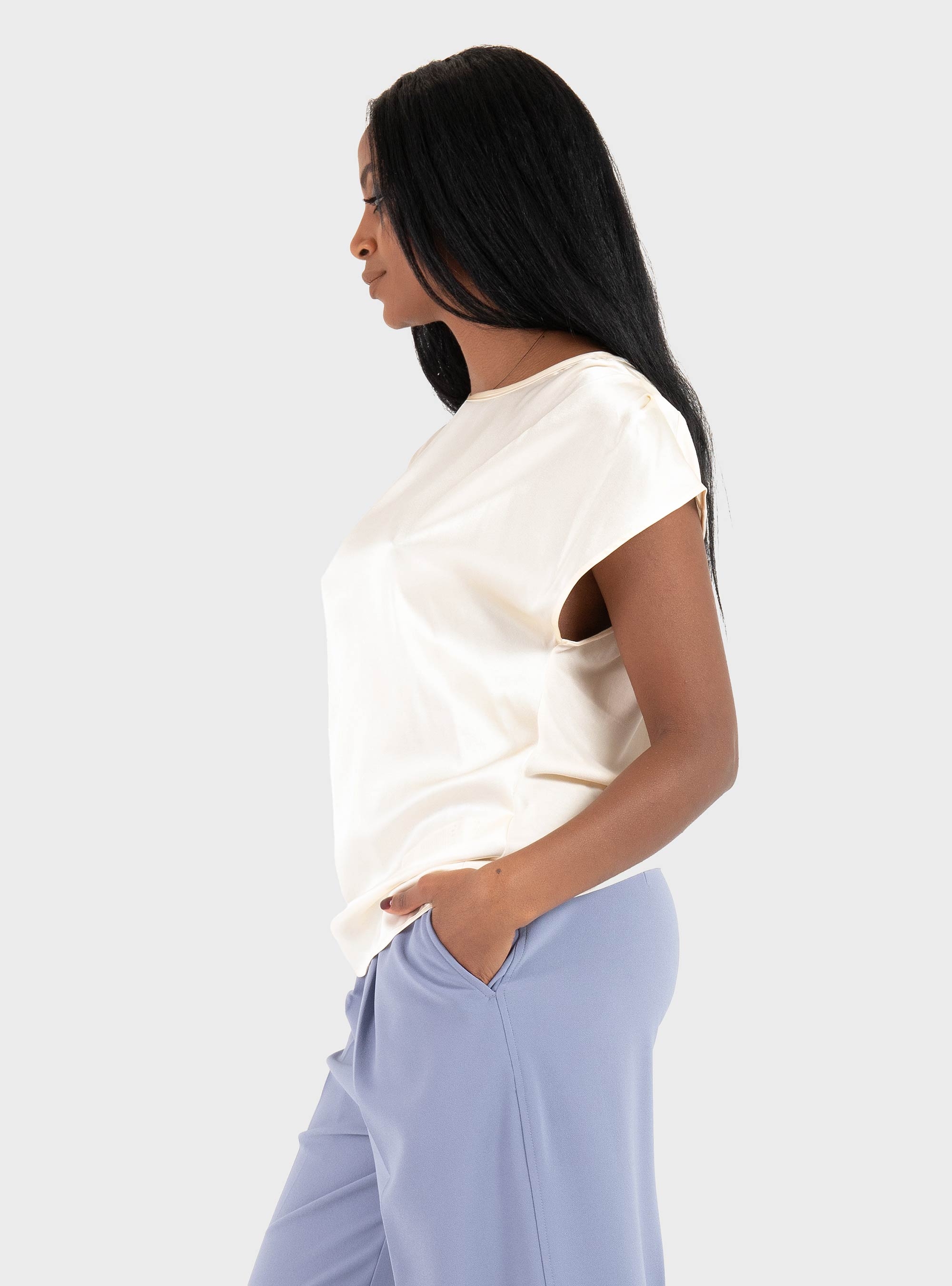 BOSS Slim Fit Top Etoga - Off White