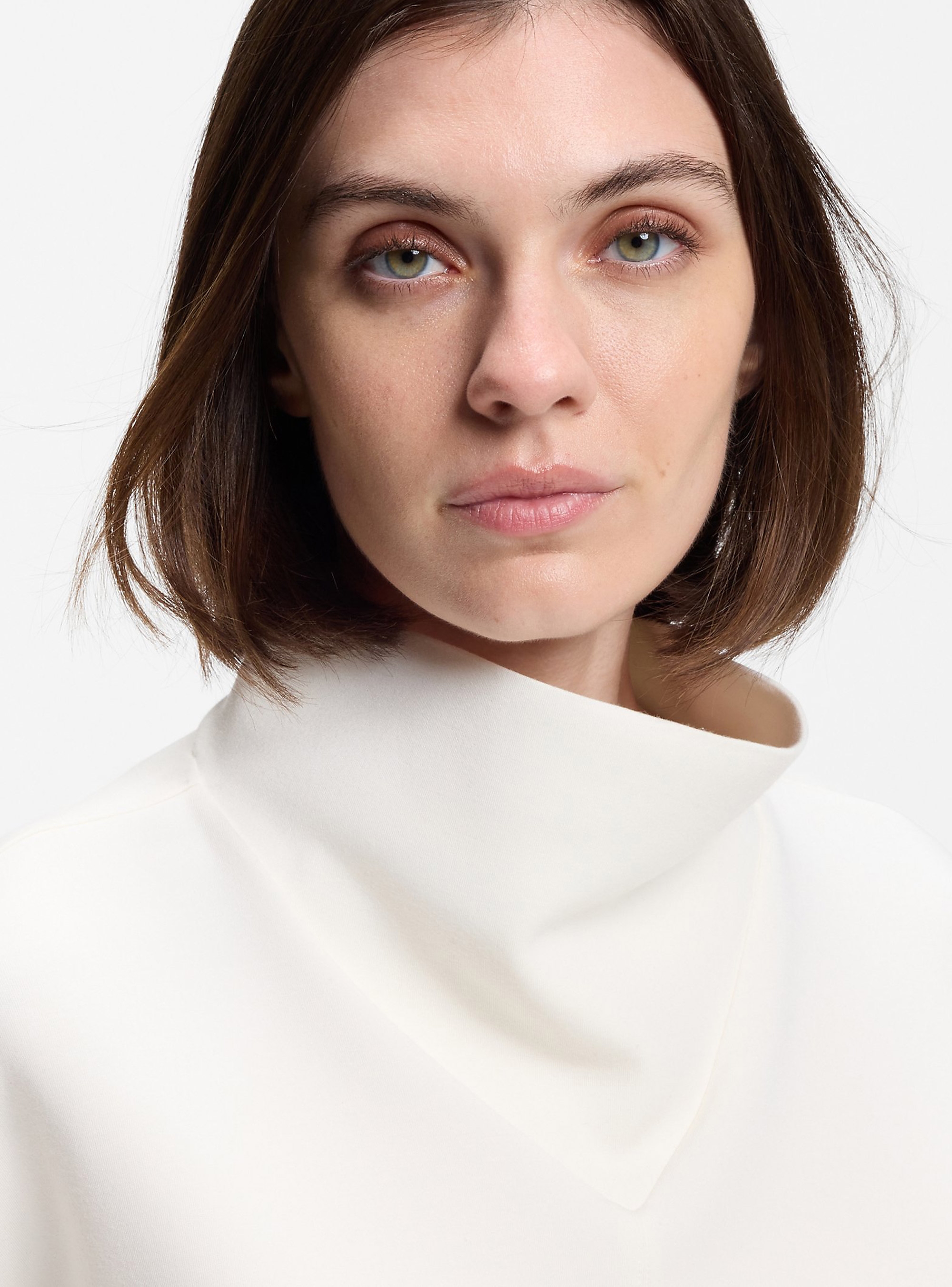 BOSS Loose-Fit Sweatshirt With Draped Funnel Neck  Elesya - Off White