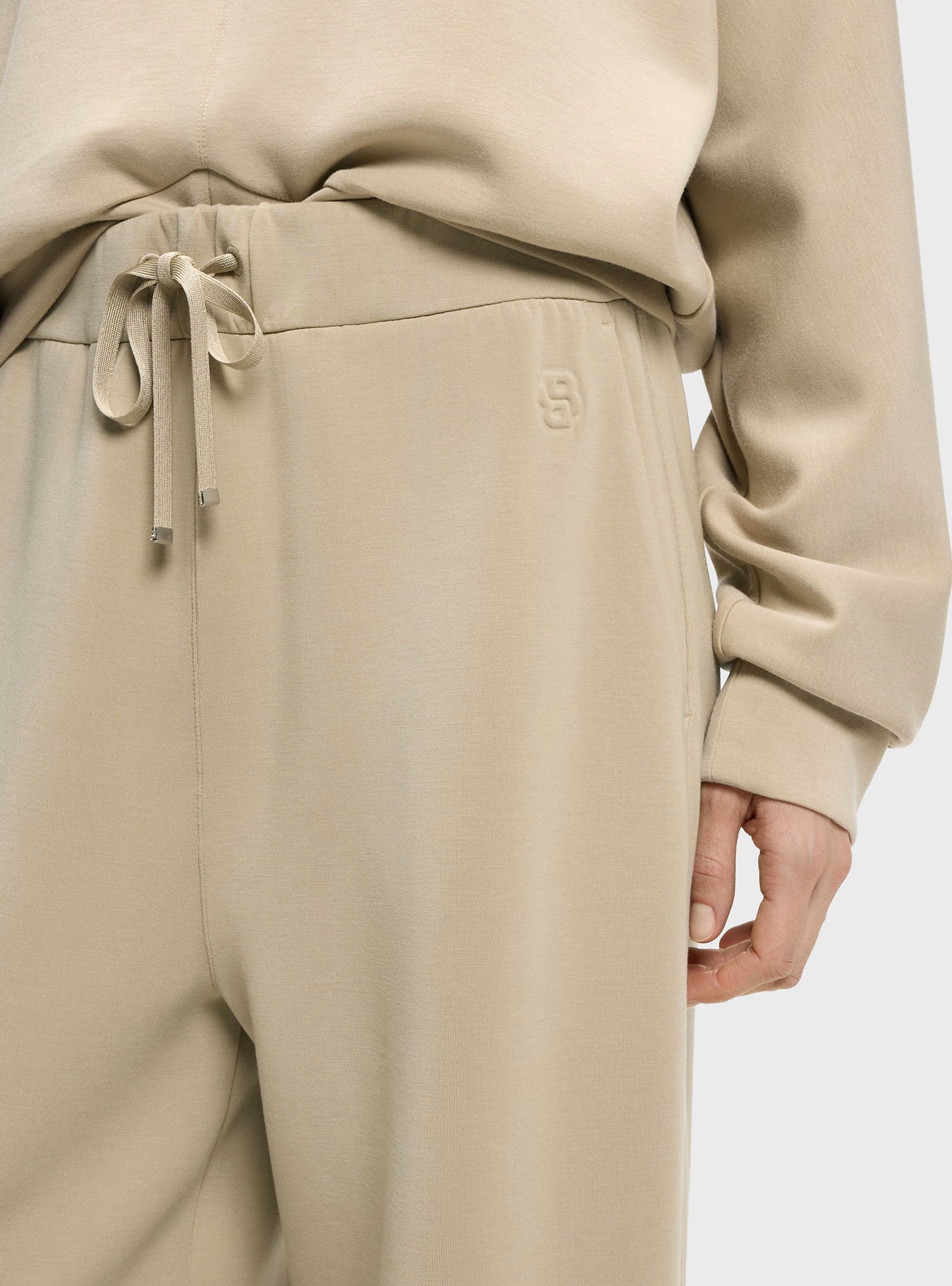 BOSS Relaxed-Fit Tracksuit Bottoms With Double B Monogram  Epesya - Beige
