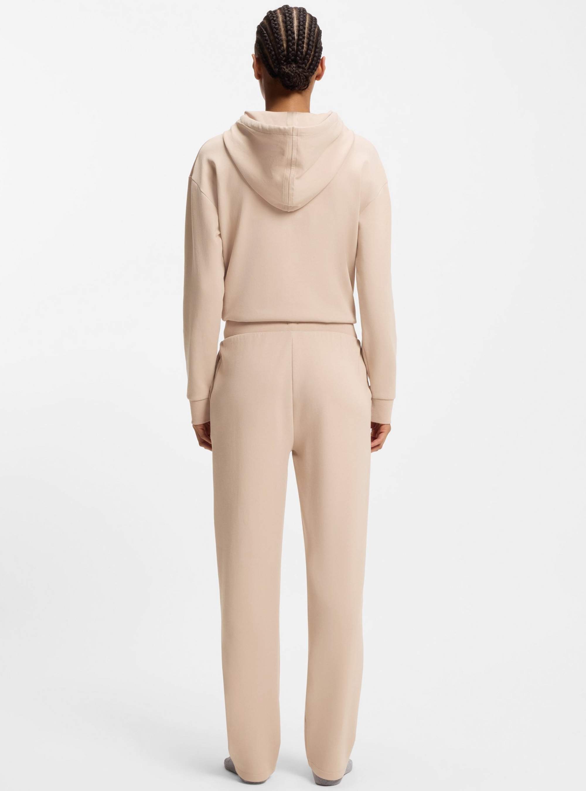 BOSS Cotton-Blend Tracksuit Bottoms With Double B Monogram  Shiny B_Pants - Light Salmon