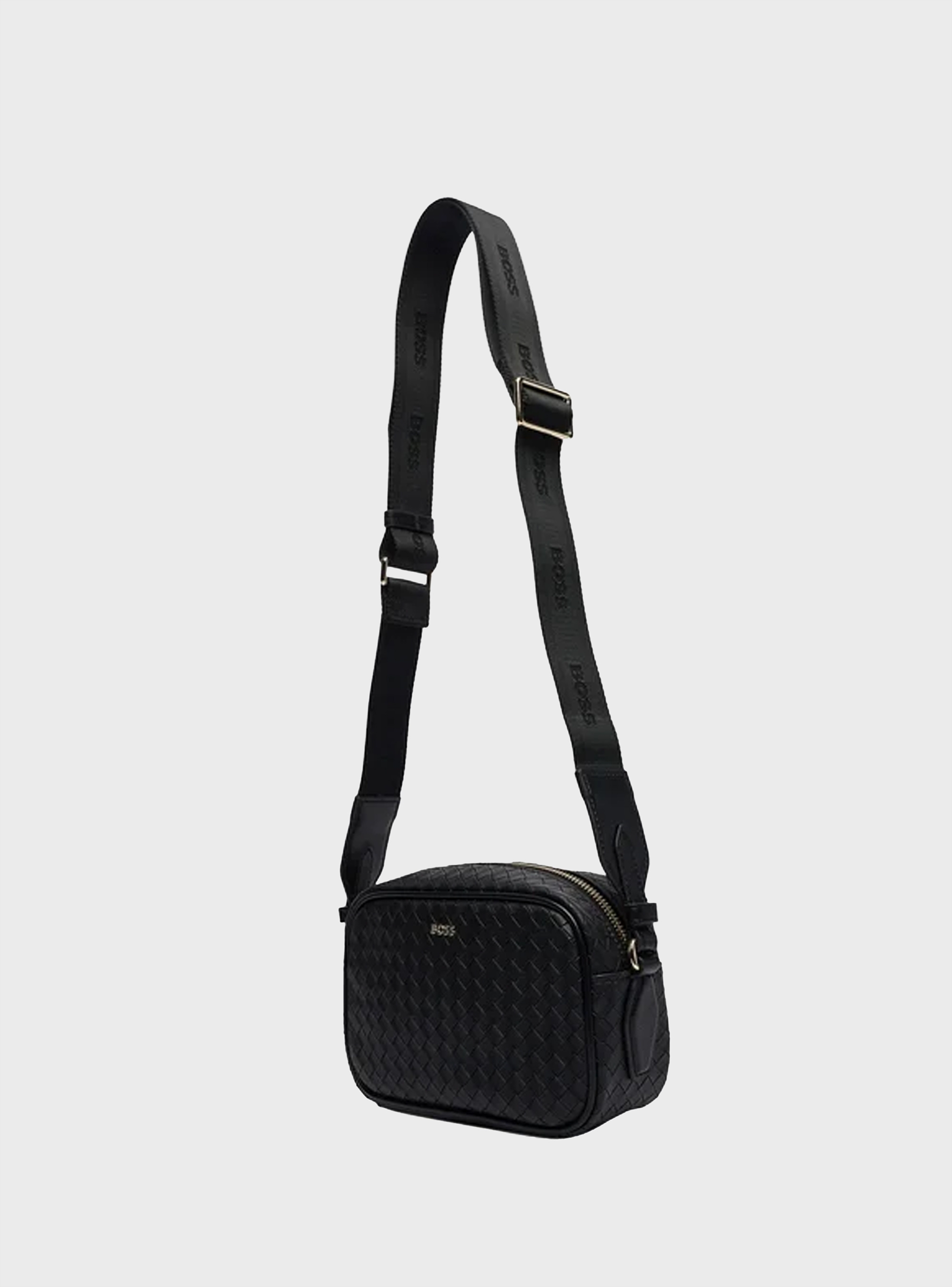 BOSS Crossbody Bag With Square Print Sandy - Black