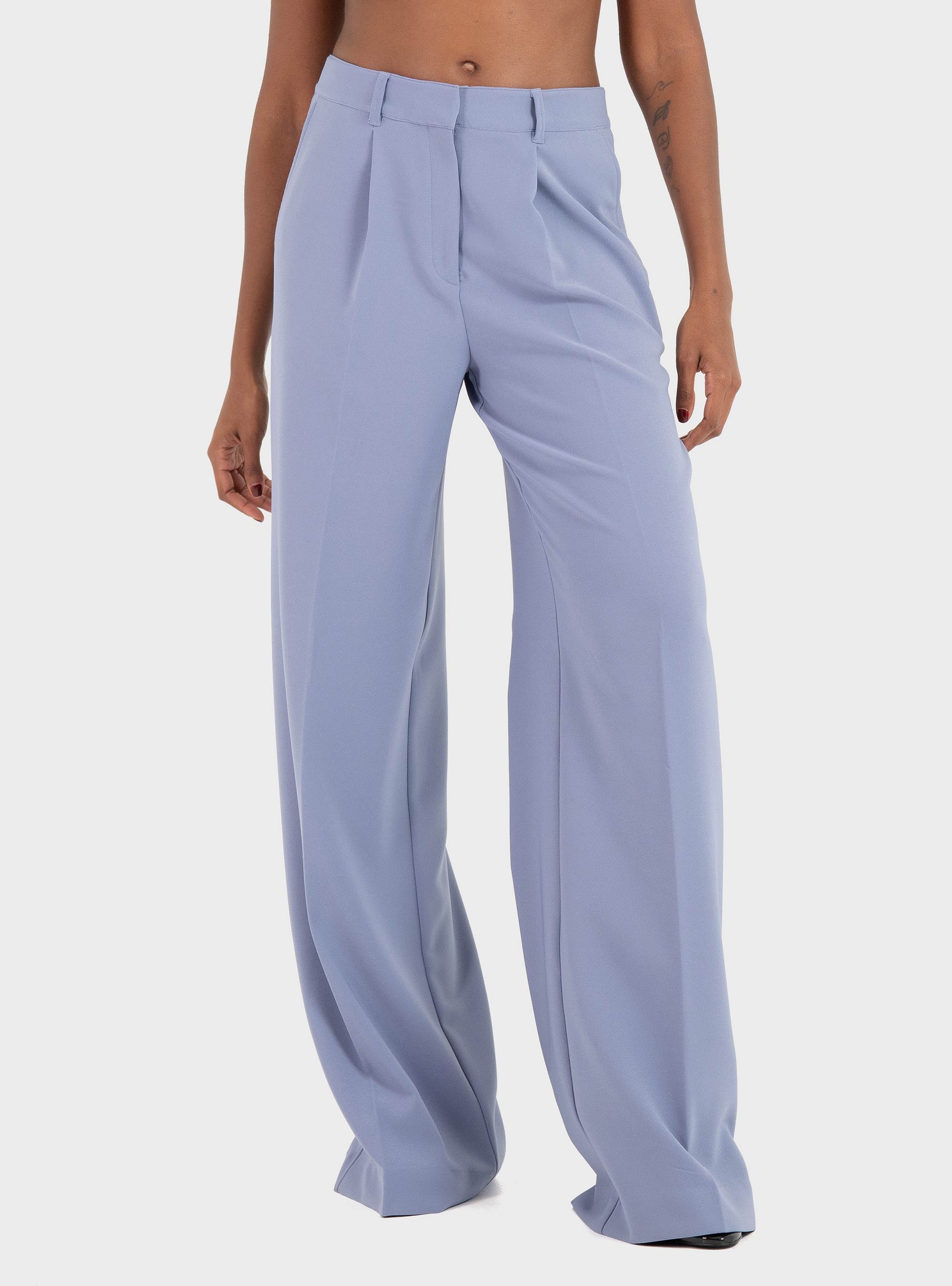 BOSS Wide-Leg Trousers In Stretch Fabric  C_Tiwi2 - Sky Blue