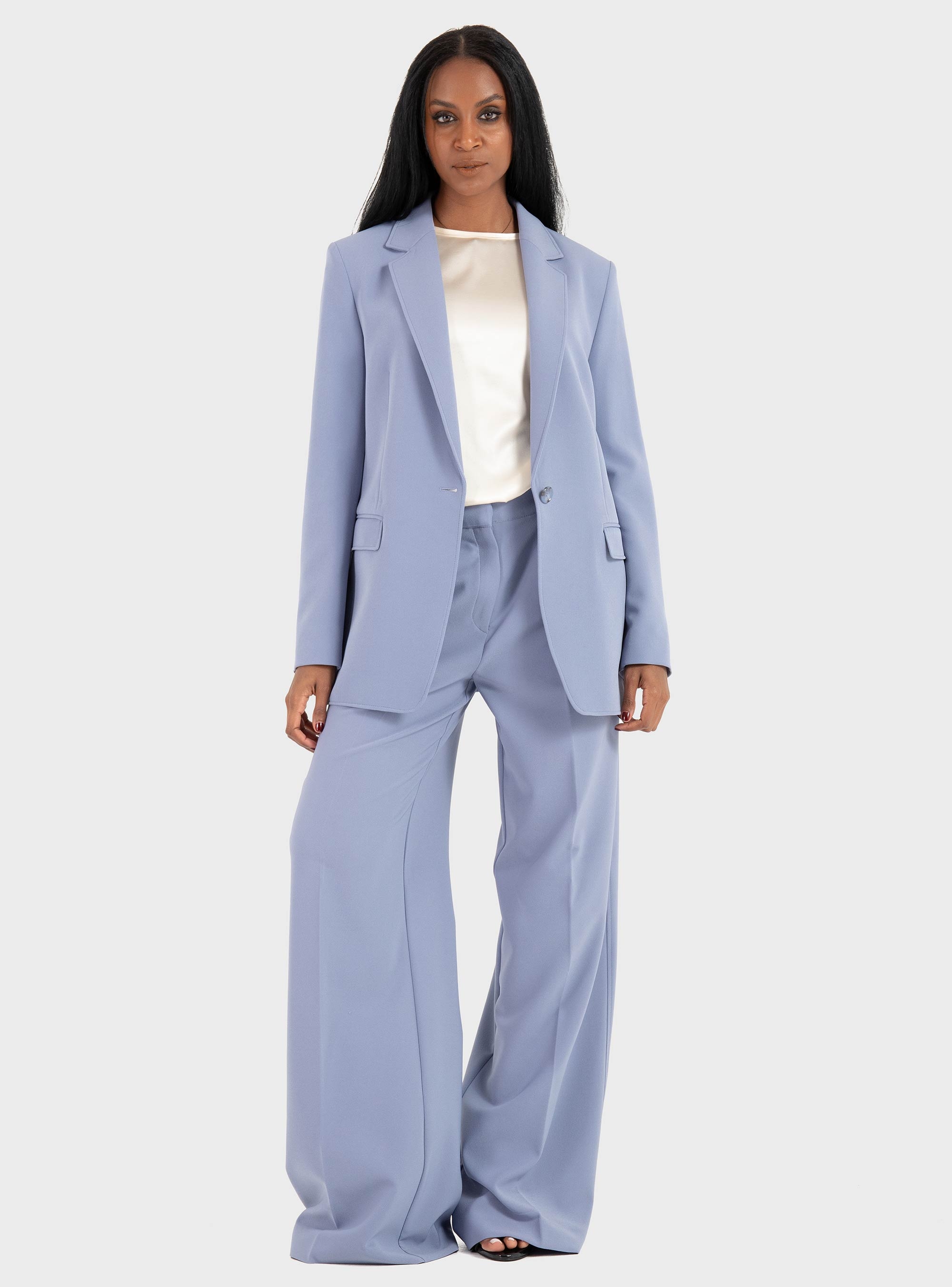 BOSS Wide-Leg Trousers In Stretch Fabric  C_Tiwi2 - Sky Blue