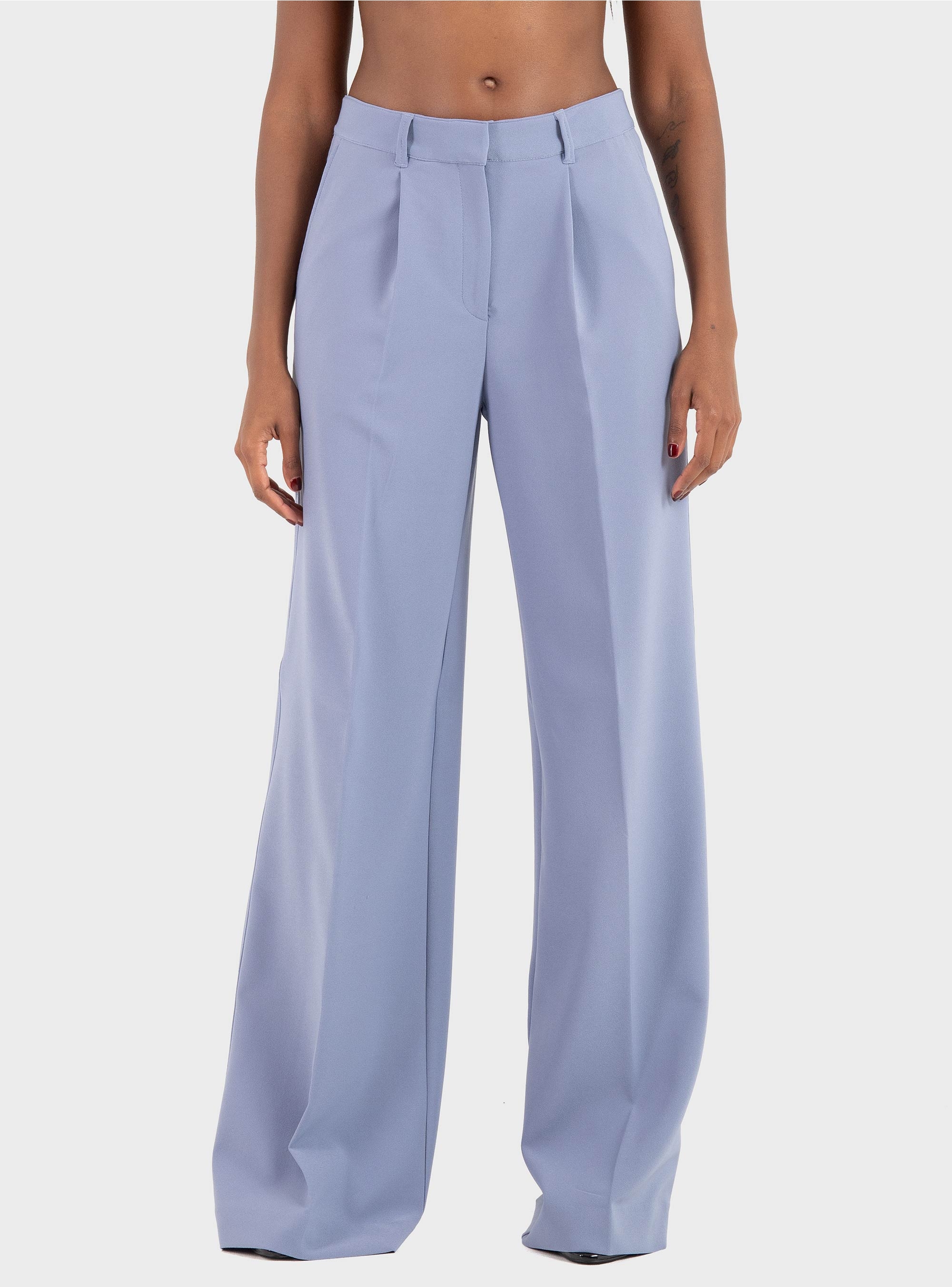 BOSS Wide-Leg Trousers In Stretch Fabric  C_Tiwi2 - Sky Blue