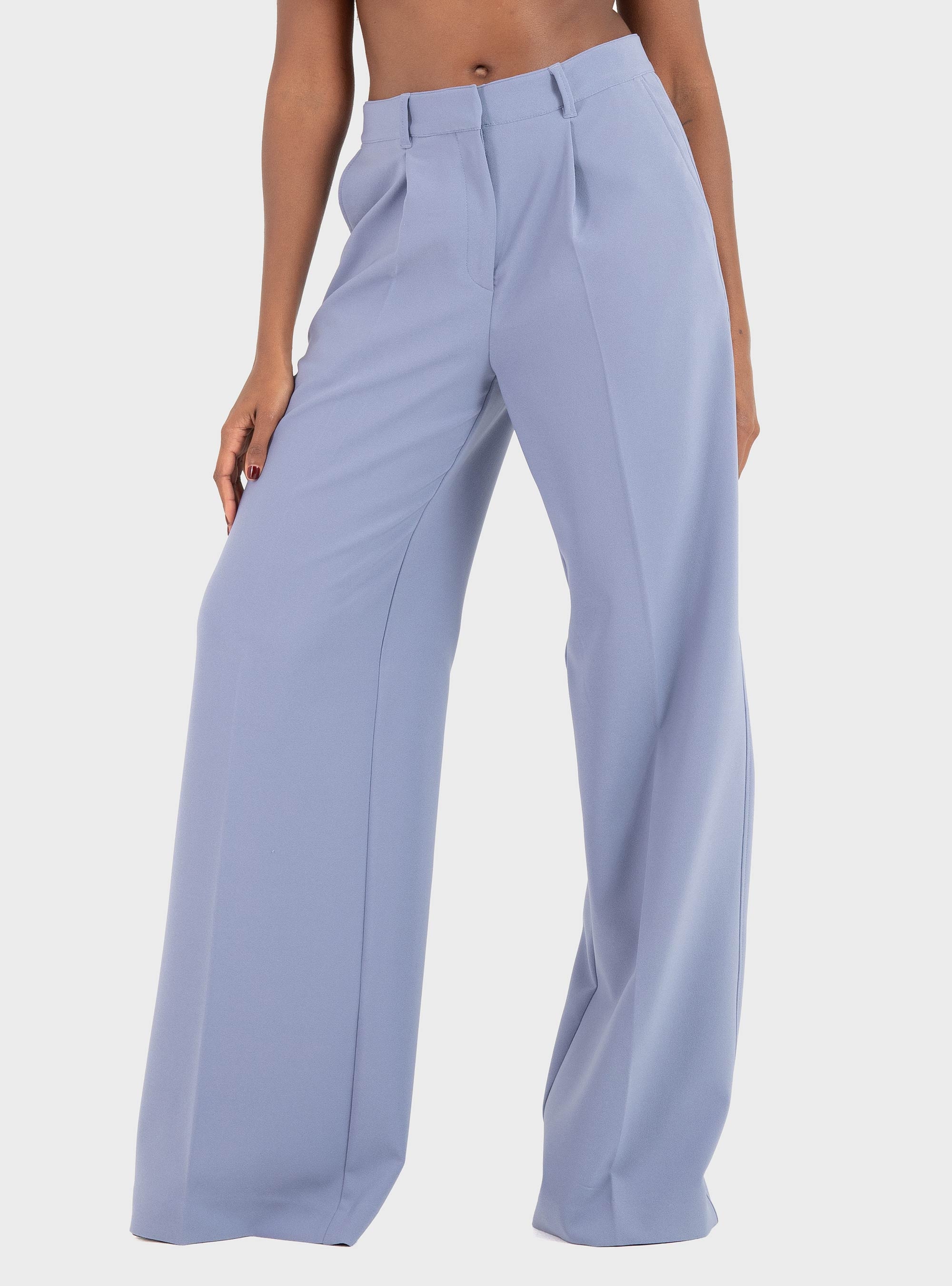 BOSS Wide-Leg Trousers In Stretch Fabric  C_Tiwi2 - Sky Blue