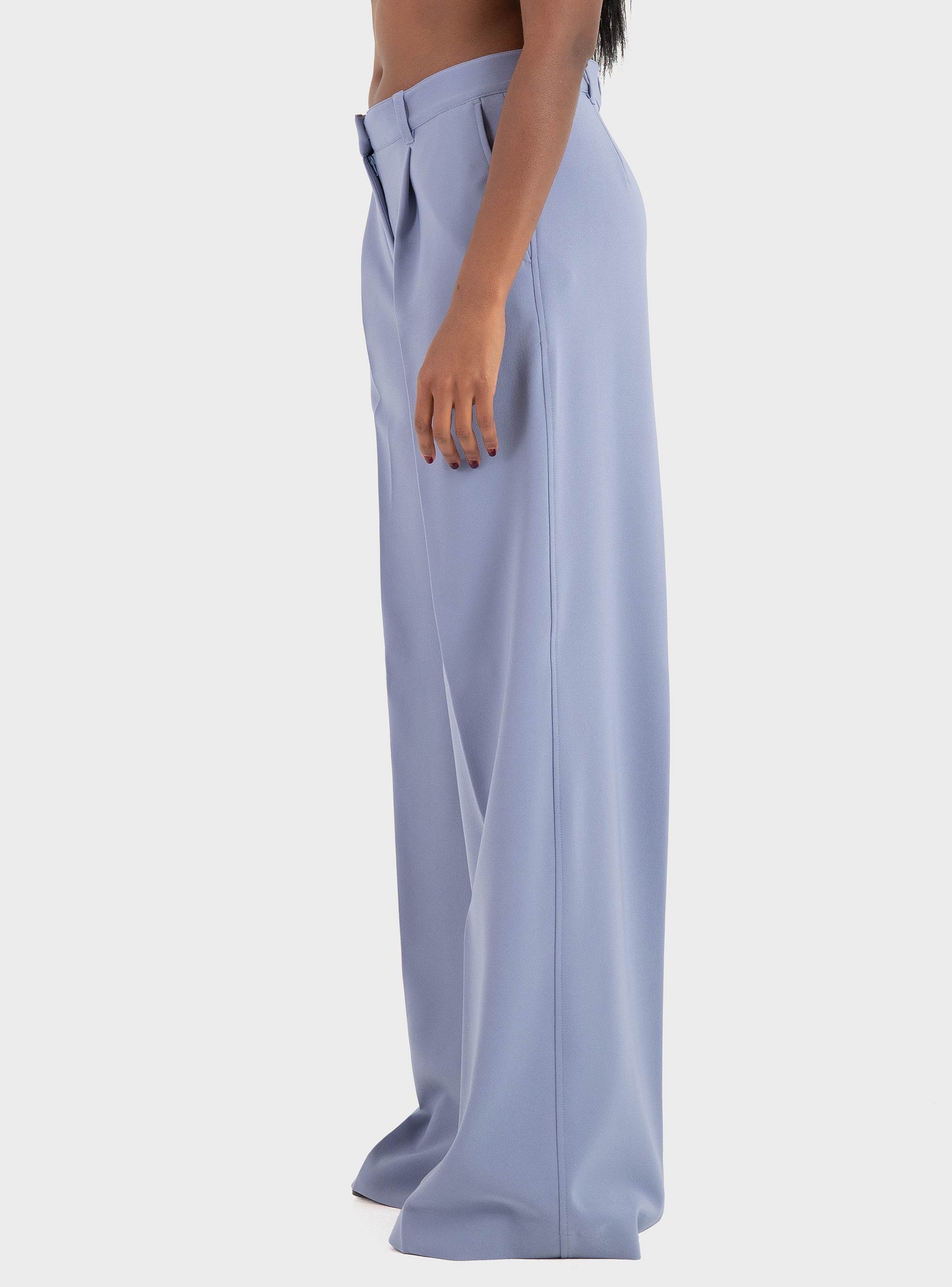BOSS Wide-Leg Trousers In Stretch Fabric  C_Tiwi2 - Sky Blue