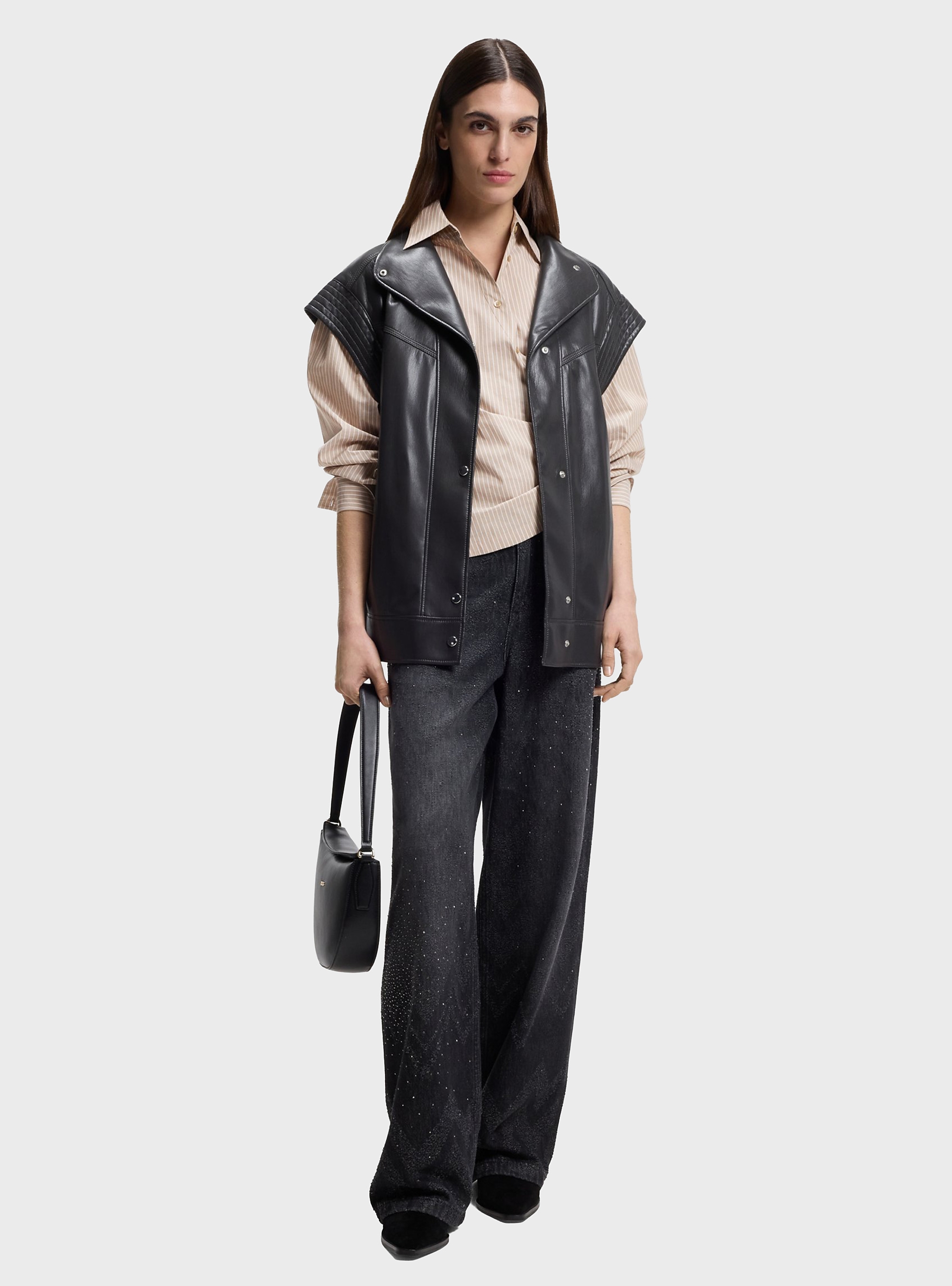 BOSS Regular-Fit Shirt In Striped Cotton Canvas  C_Brapen - Beige
