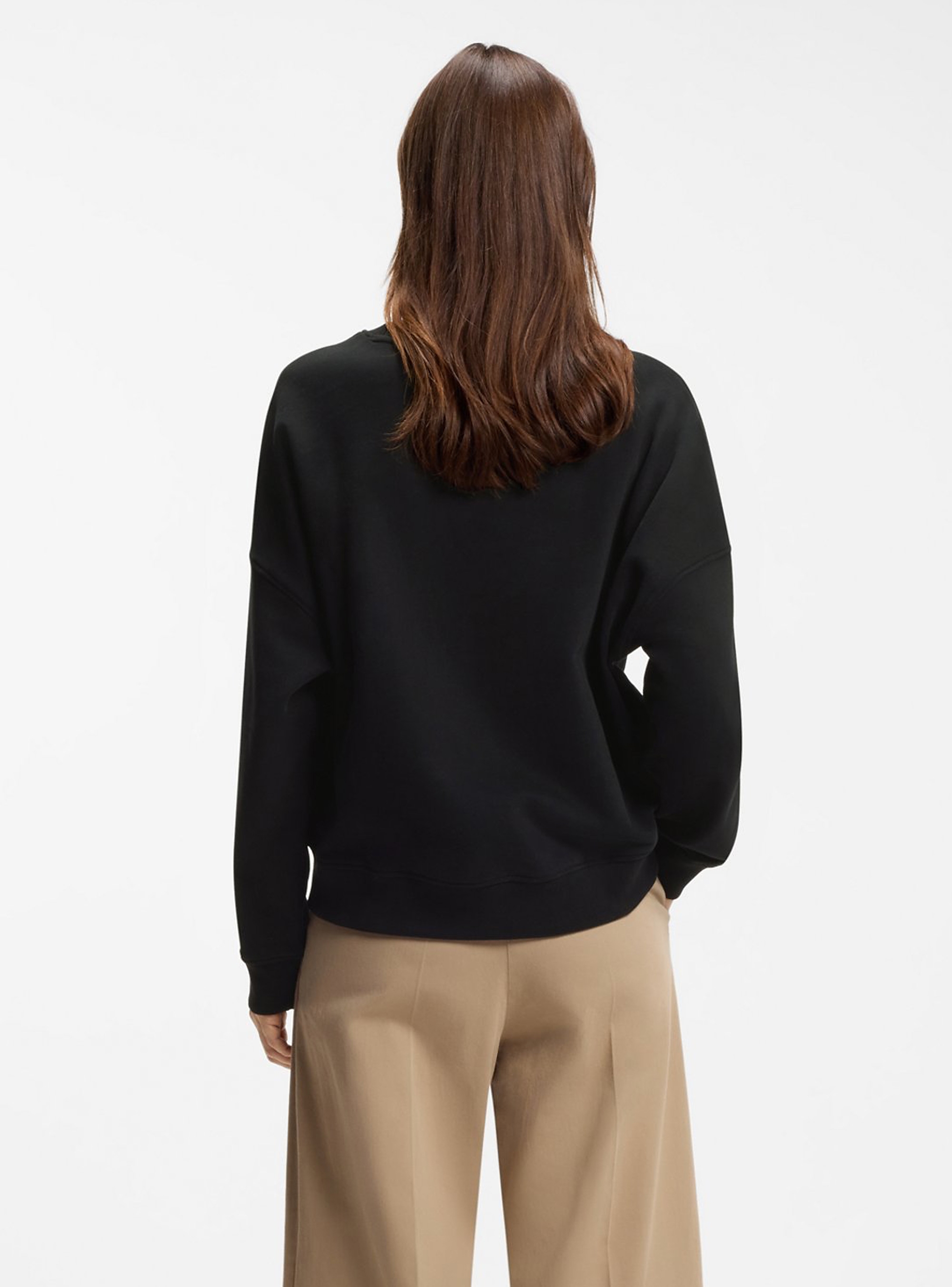BOSS Cotton-Terry Sweatshirt With Handwritten Logo C_Ever - Black