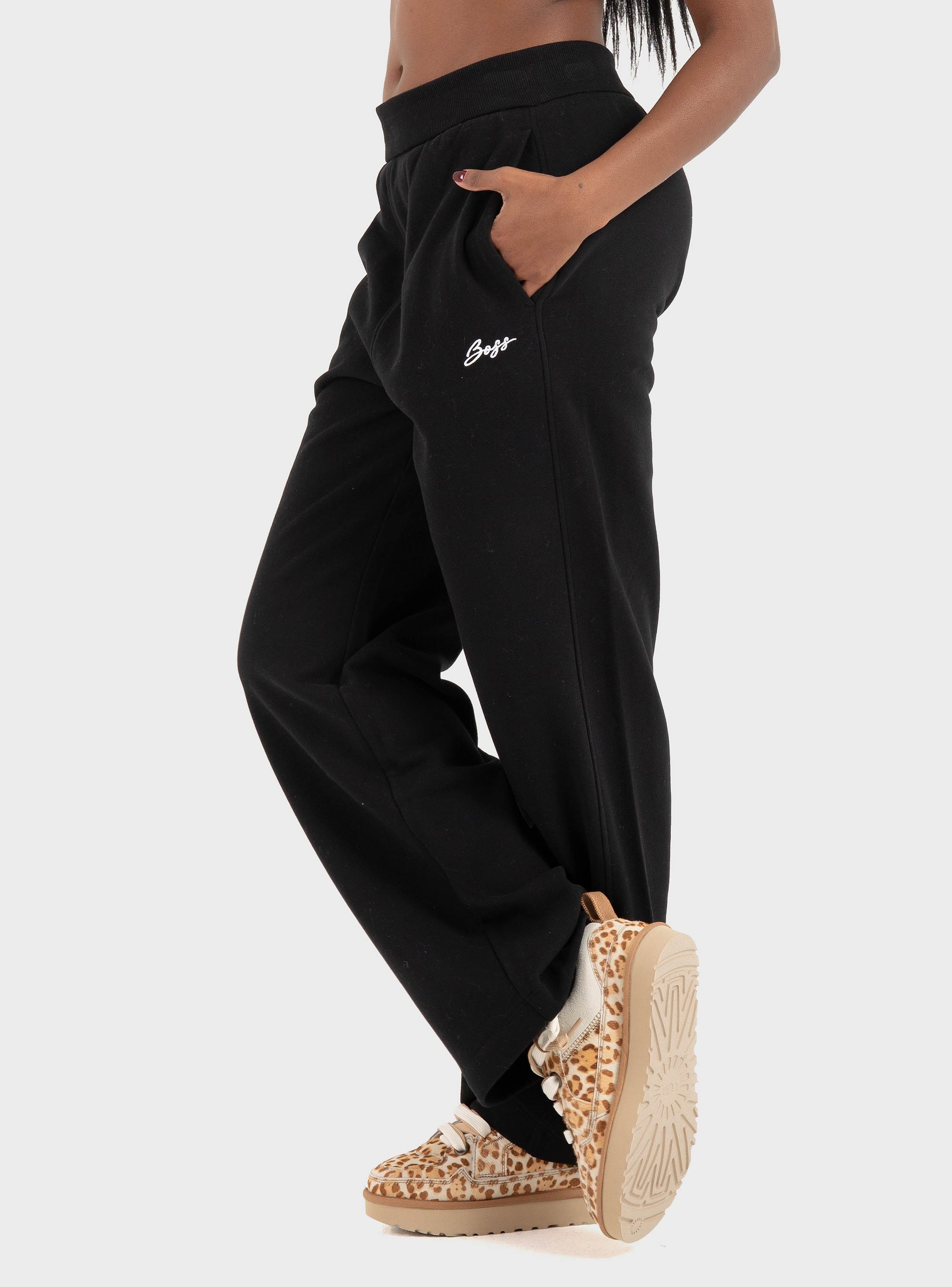 BOSS Relaxed-Fit  Tracksuit Bottoms  C_Endless - Black