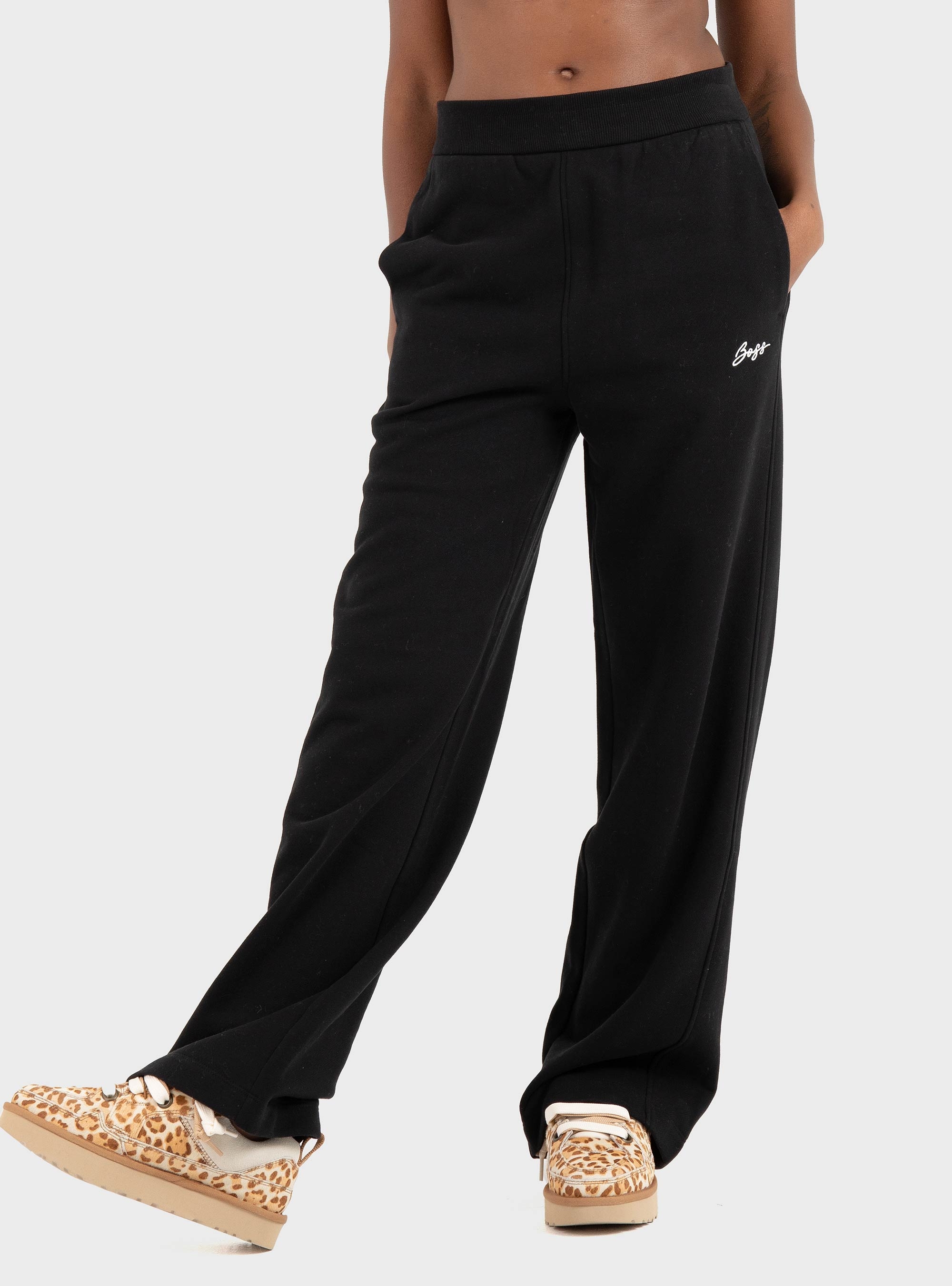 BOSS Relaxed-Fit  Tracksuit Bottoms  C_Endless - Black