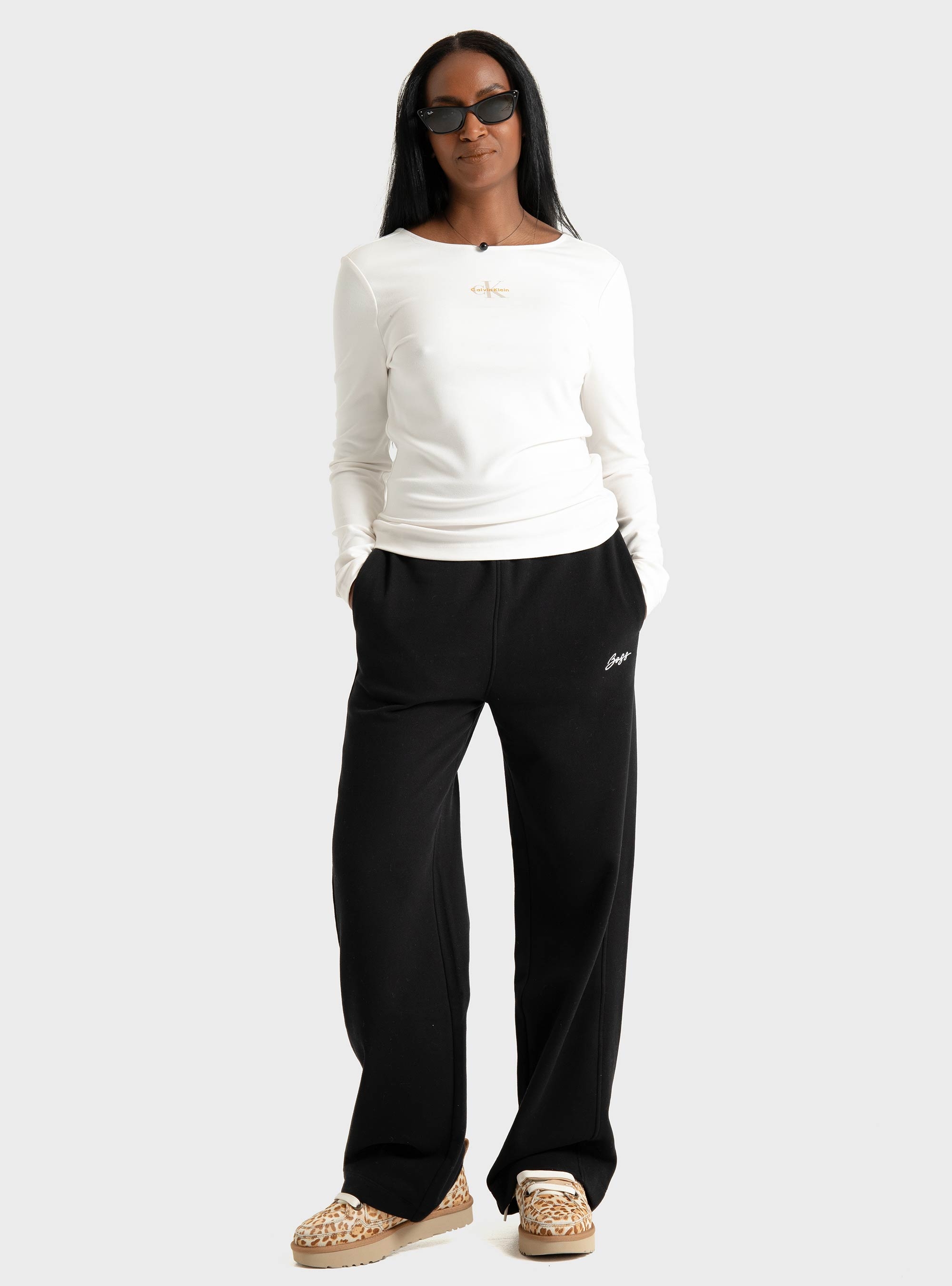 BOSS Relaxed-Fit  Tracksuit Bottoms  C_Endless - Black