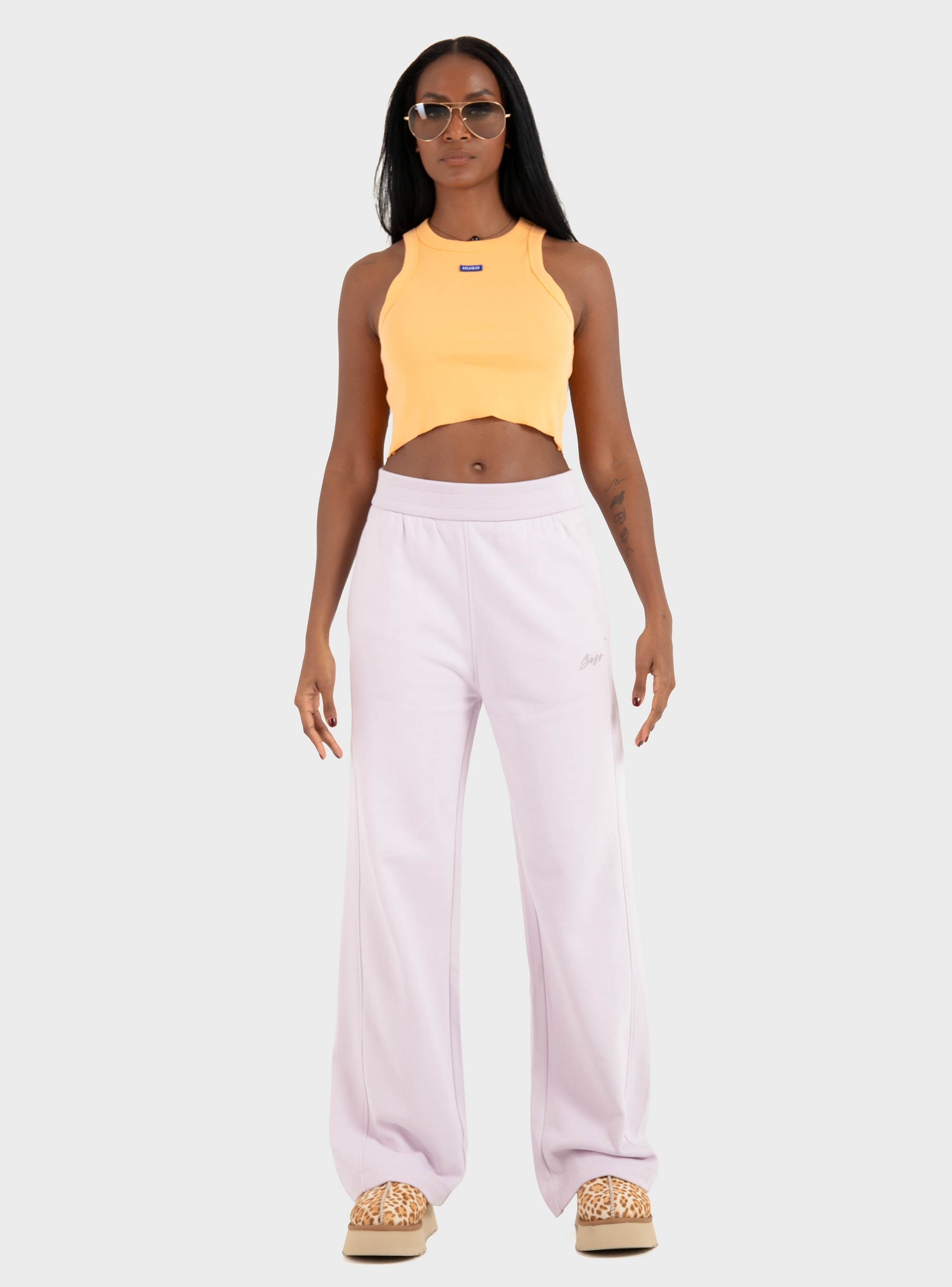 BOSS Relaxed-Fit  Tracksuit Bottoms  C_Endless - Lilac