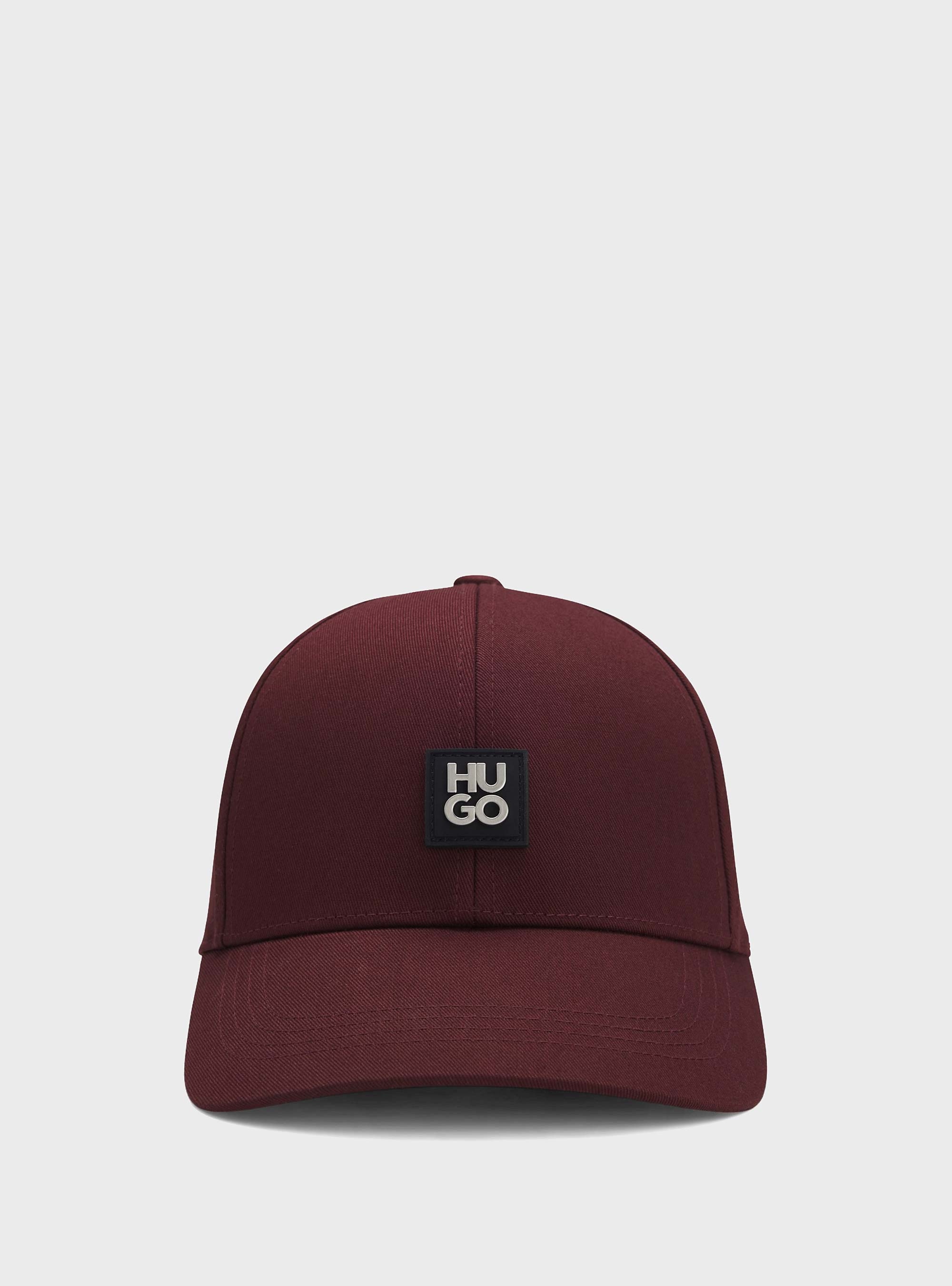 HUGO Cotton-Twill Cap With Stacked Logo  Jake-ME - Bordeaux