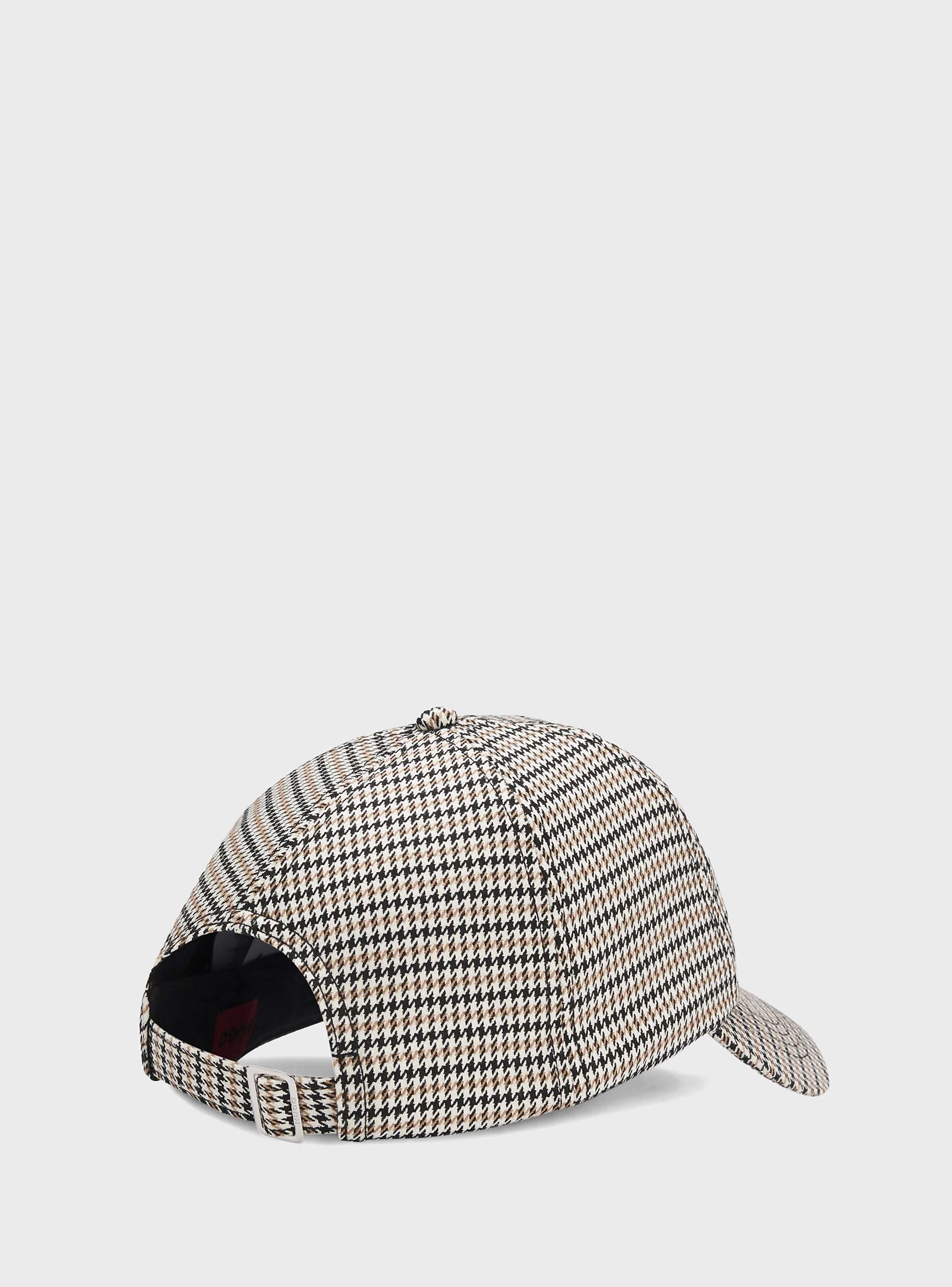 HUGO Houndstooth Cap With Stacked Logo  Ally-HS - Beige