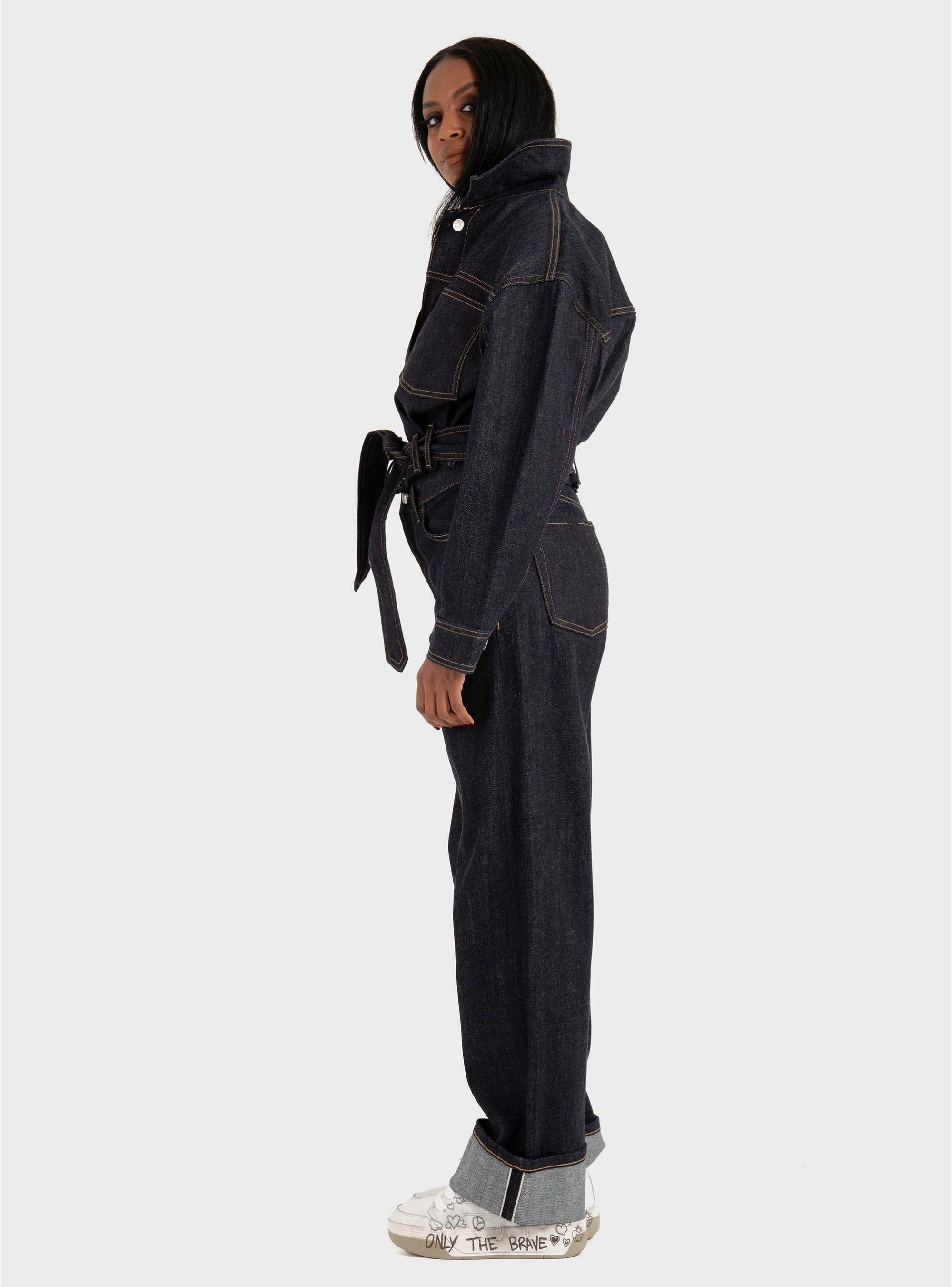 HUGO Cropped Jacket In Japanese Selvedge Denim  Galata - Unwashed Denim