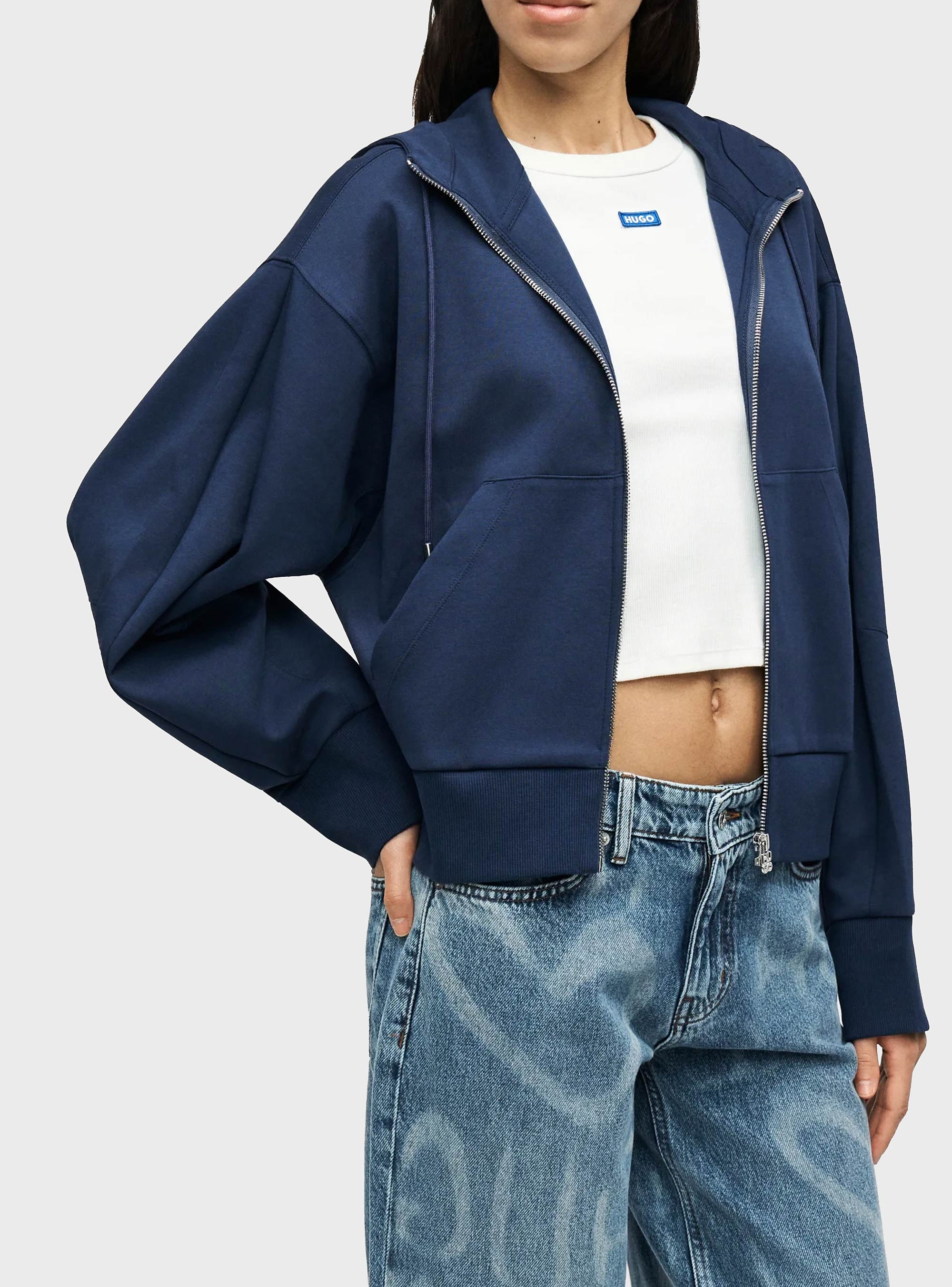 HUGO Zip Hoodie Dumanji - Navy