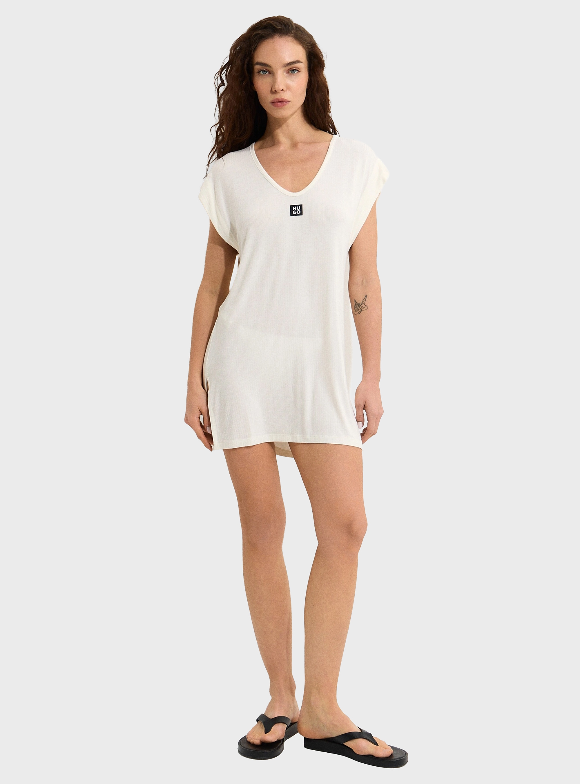 HUGO Beach Dress SIGNATURE - Natural