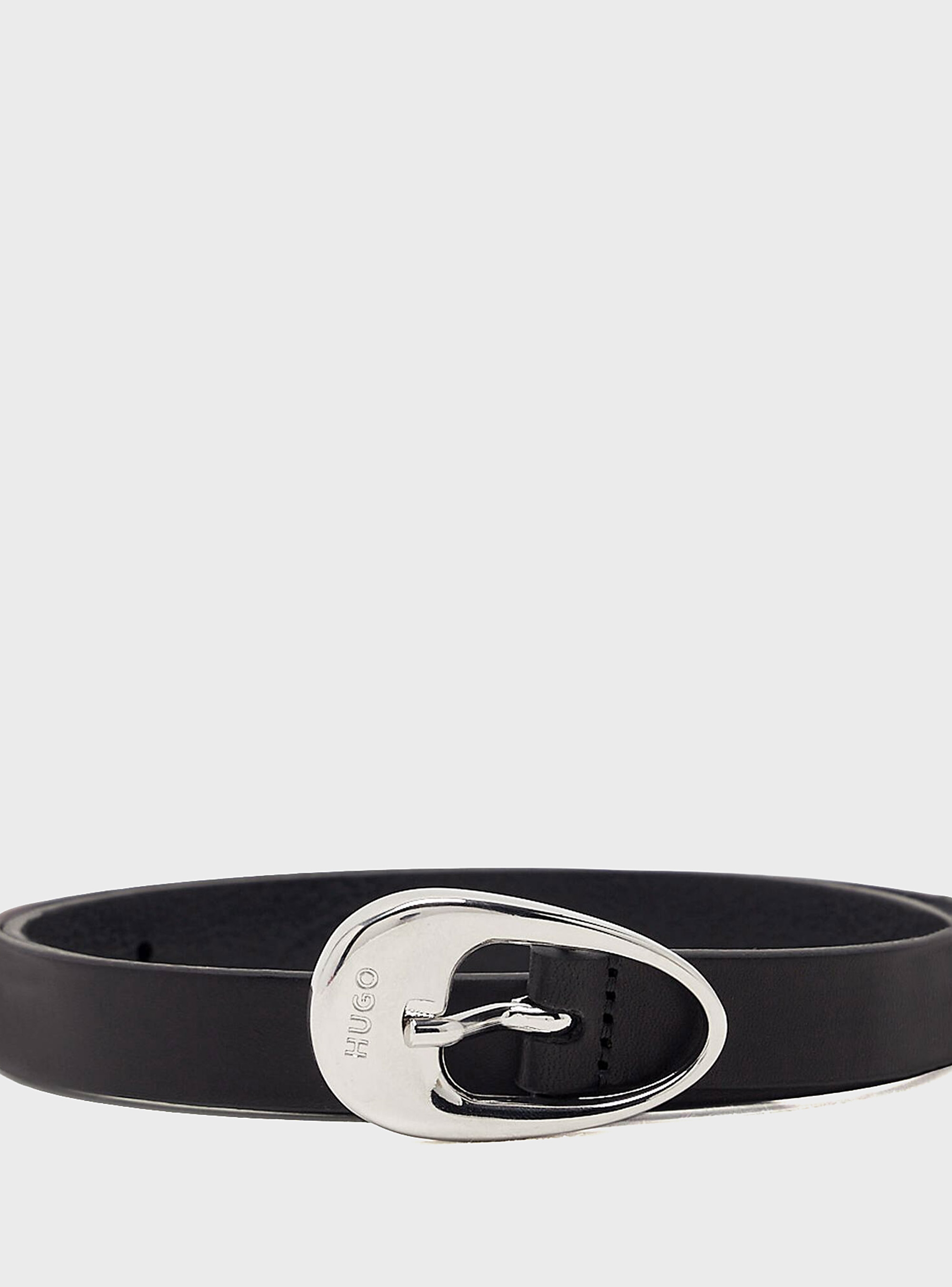 HUGO Italian-Leather Belt With Pin Buckle Jaina_Sz20 - Black