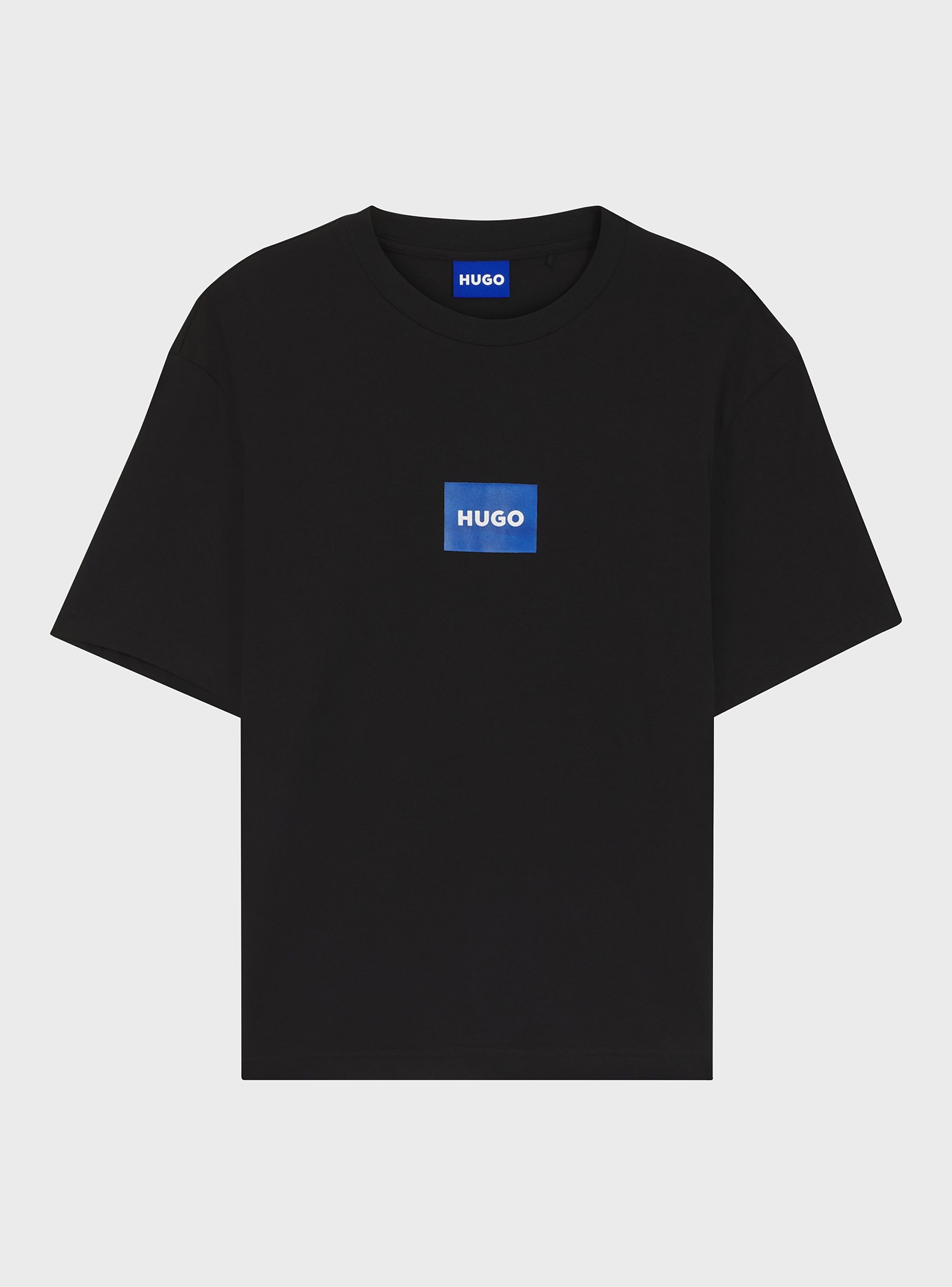 HUGO Cotton-Jersey T-Shirt With Logo Print  Nayonix - Black